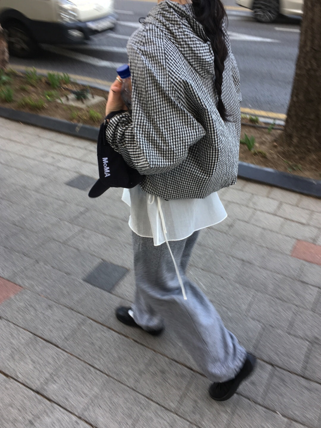 Gingham Nylon Windbreaker