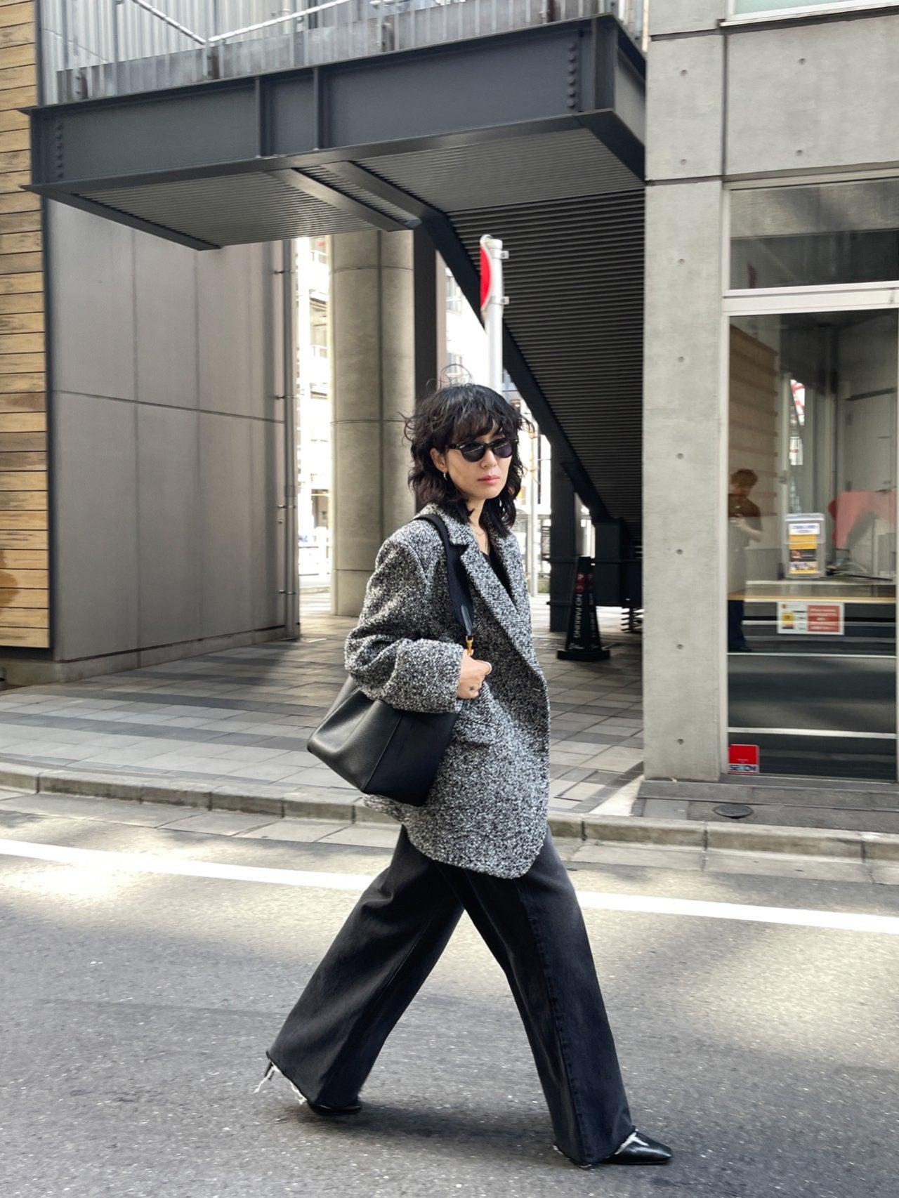 Wool Herringbone Blazer Coat