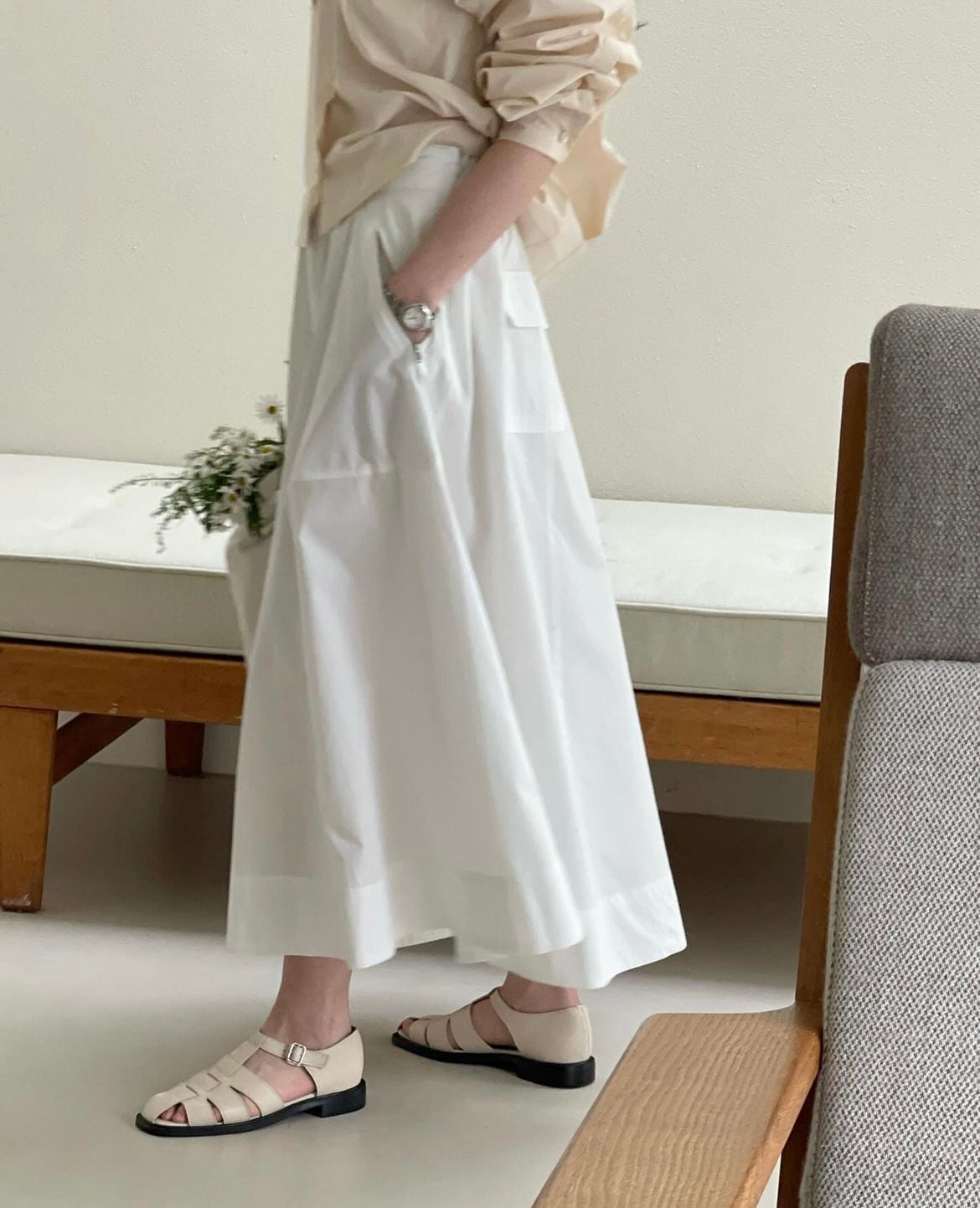 Cotton Flared Skirt Abi+Ari Cotton Flared Skirt Abi+Ari