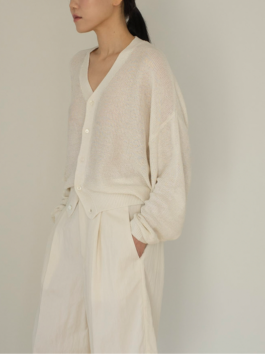 Silk Linen Honeycomb Cardigan