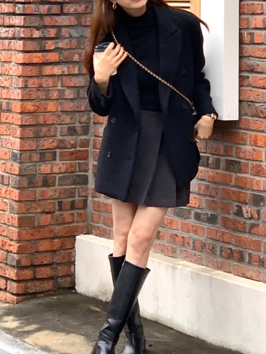 Alpaca Wool Boucle Blazer Coat