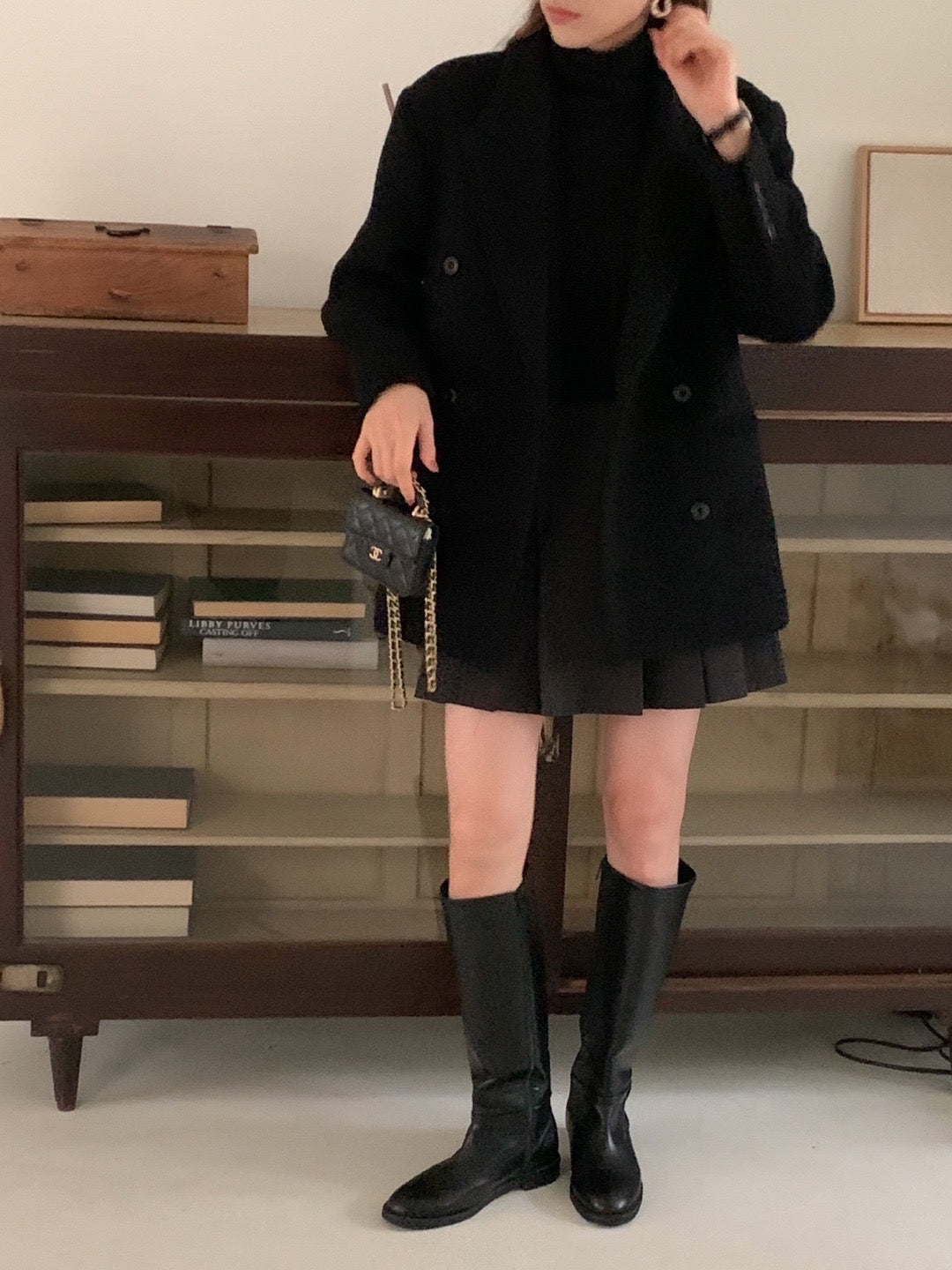 Alpaca Wool Boucle Blazer Coat