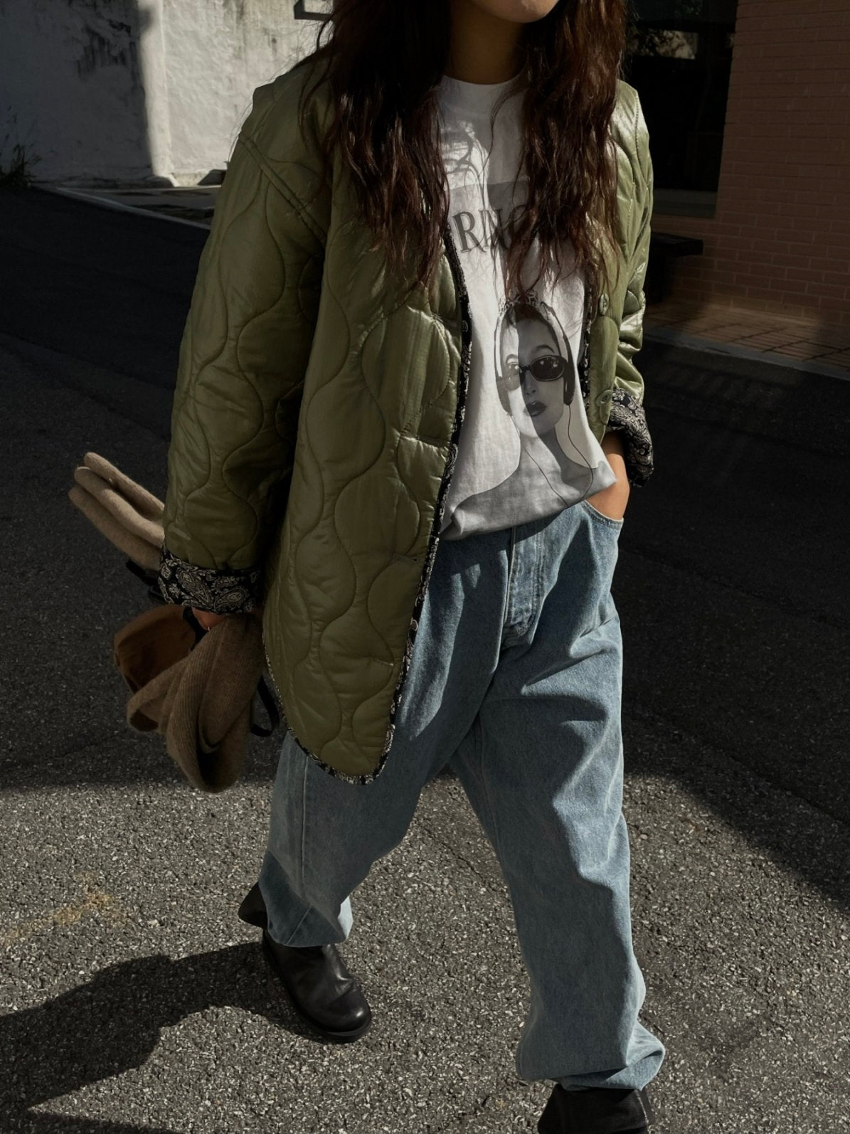 Quilted Nylon Military Liner Jacket