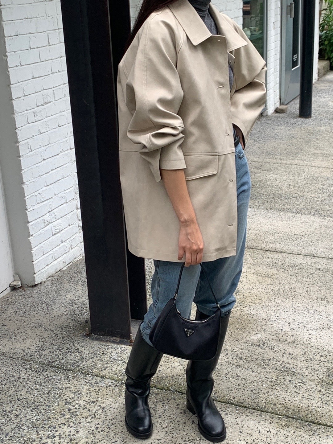 Faux Leather Duster
