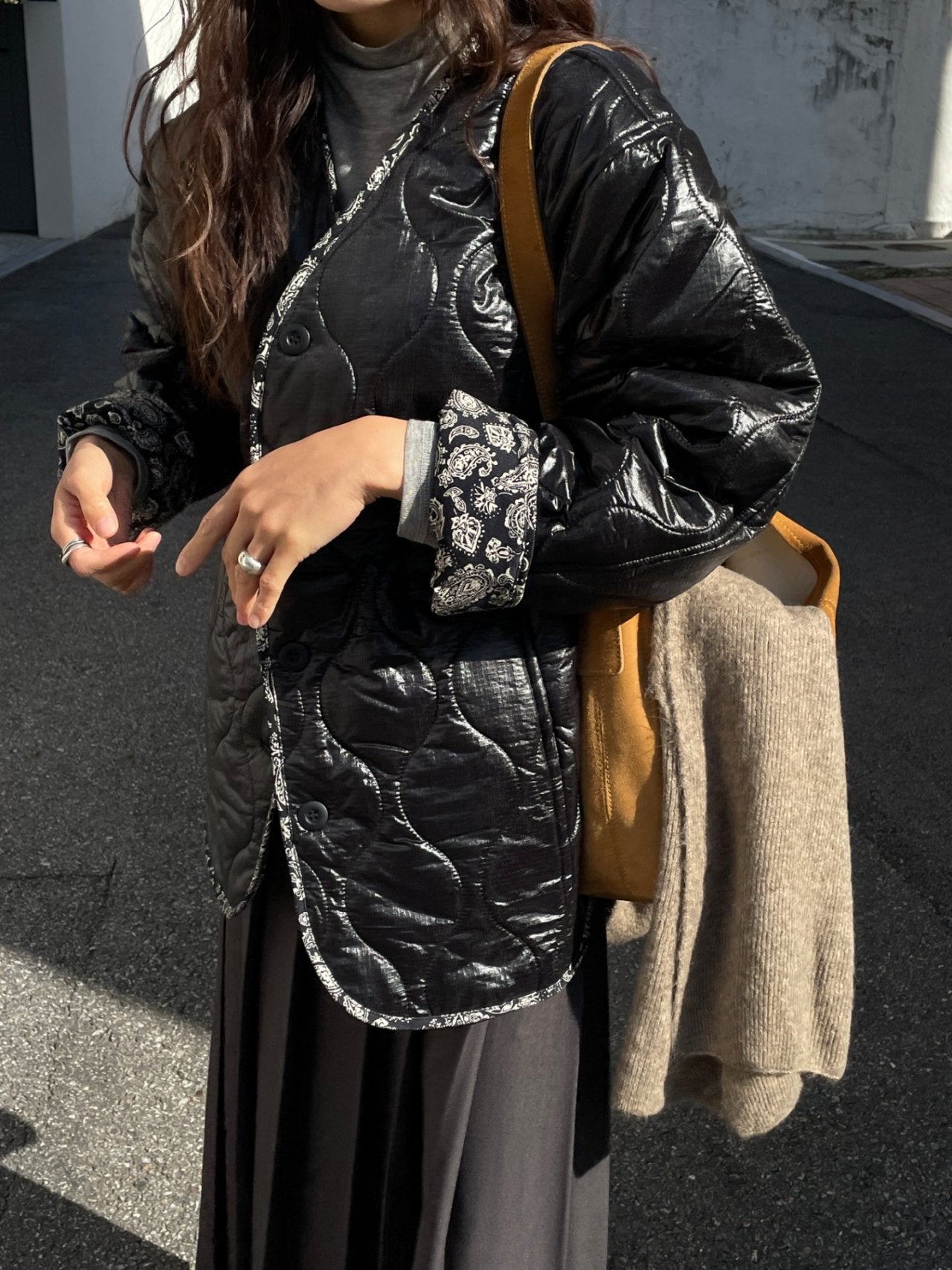 Quilted Nylon Military Liner Jacket