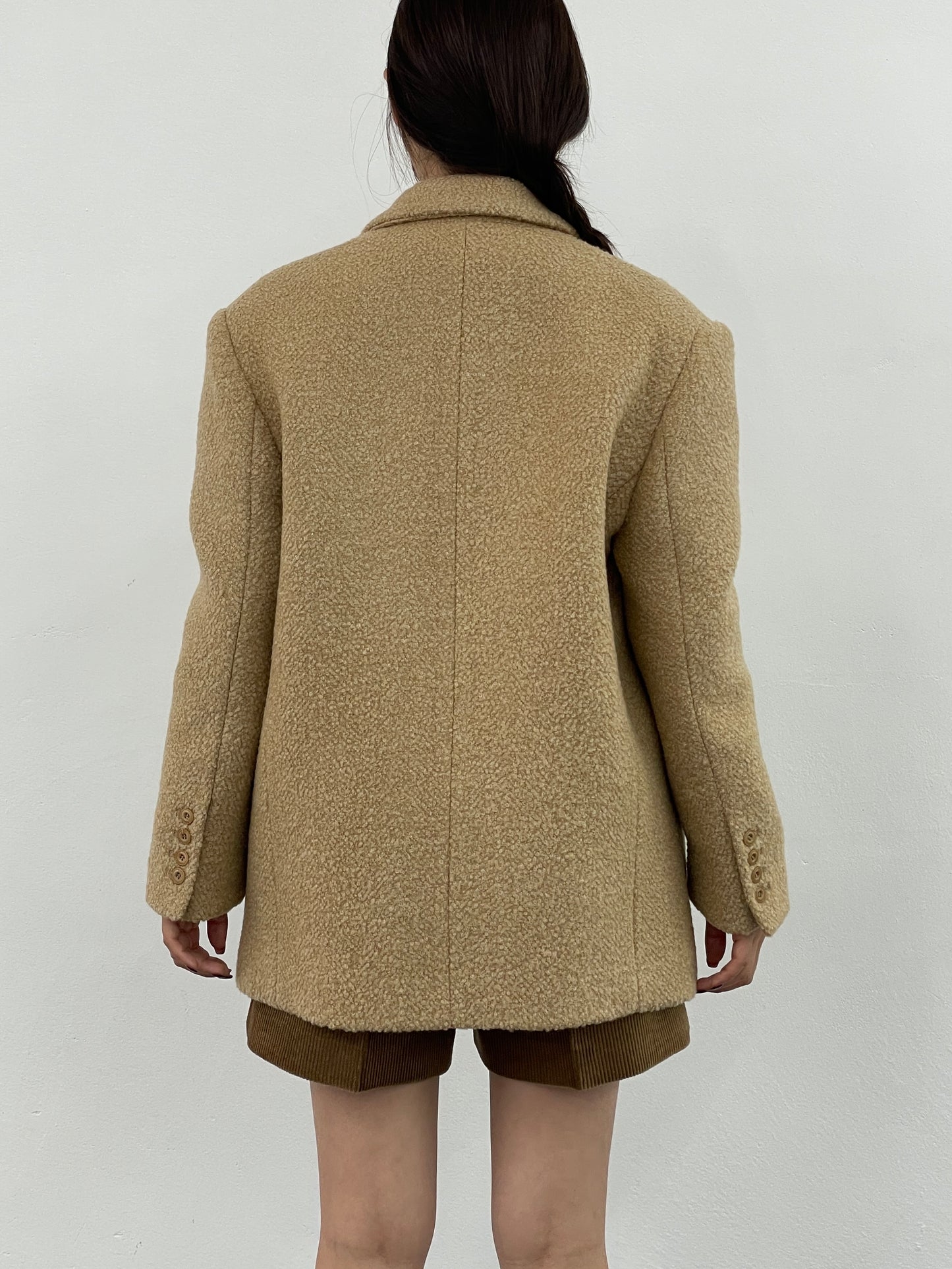 Alpaca Wool Boucle Blazer Coat
