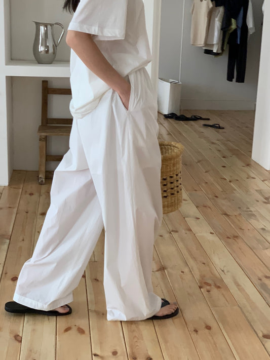 <Pre-Order>Relaxed Fit Cotton / Nylon Pants