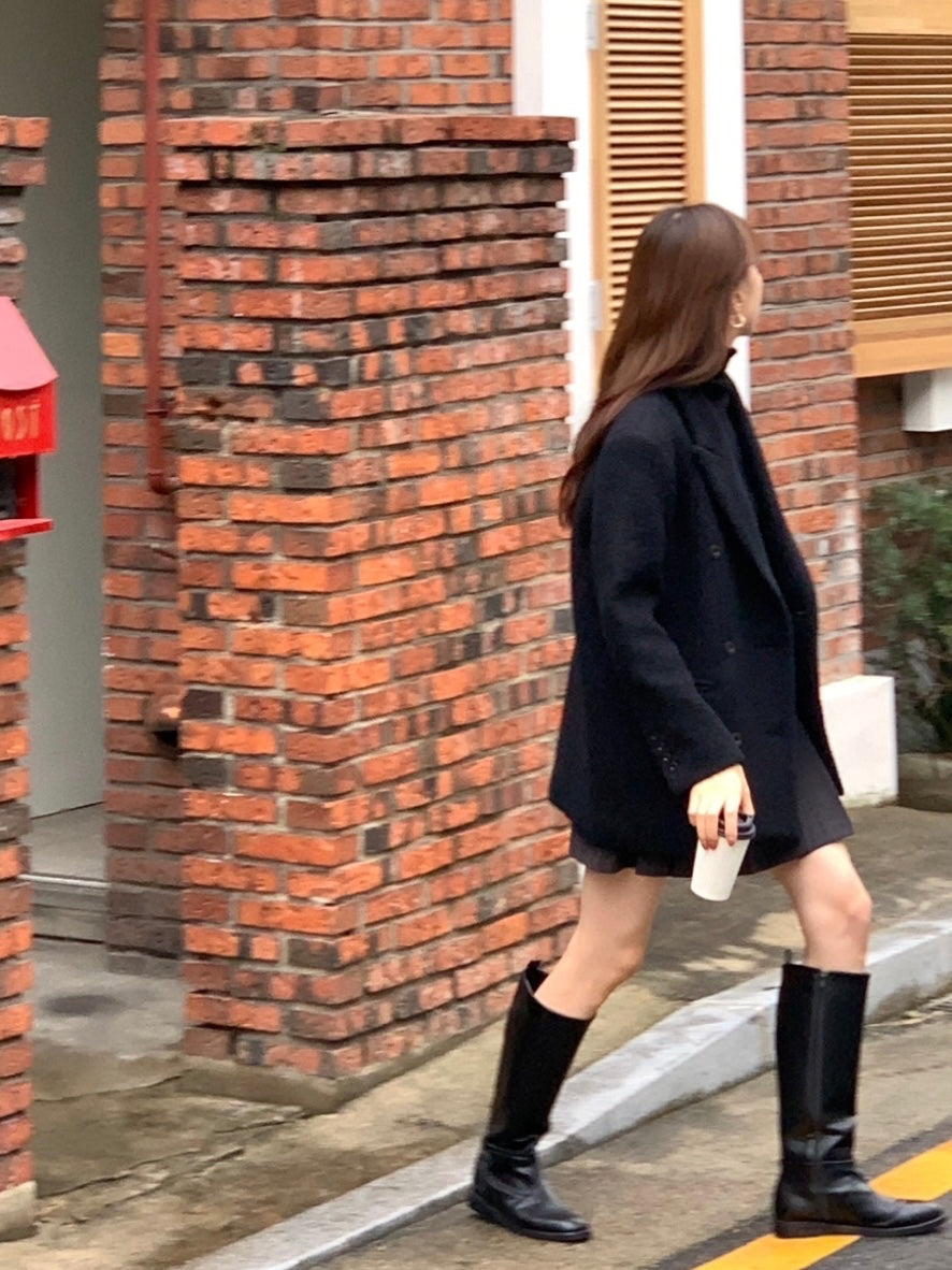 Alpaca Wool Boucle Blazer Coat