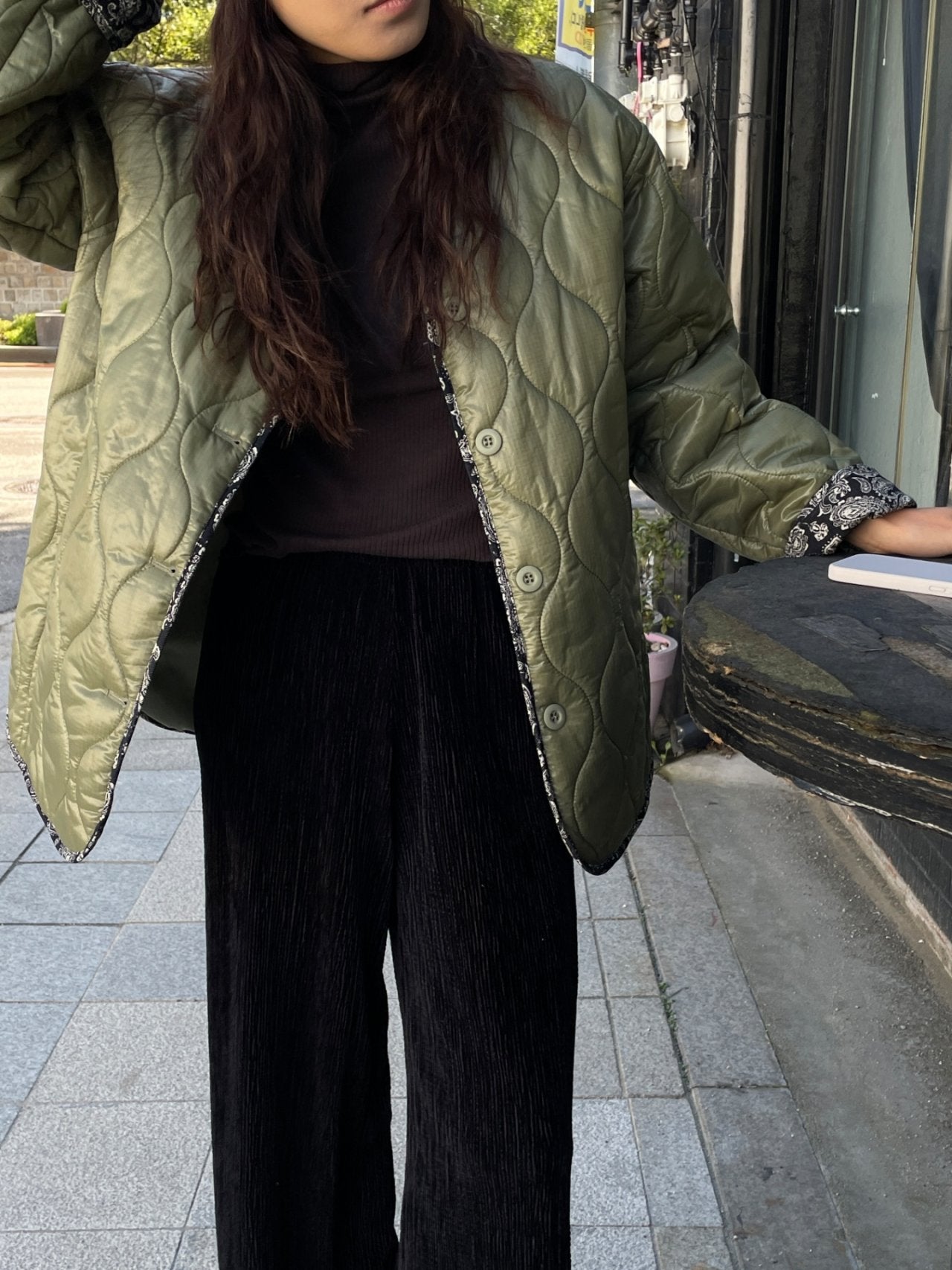 Quilted Nylon Military Liner Jacket