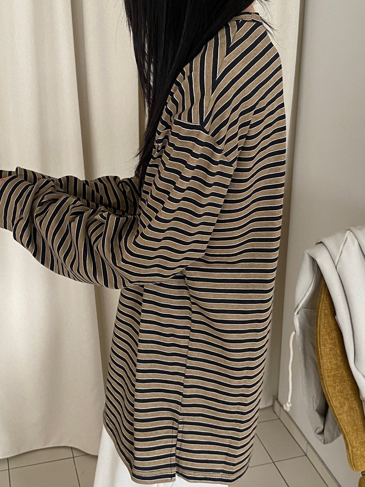 <Essential> Cotton Stripe Boyfriend T