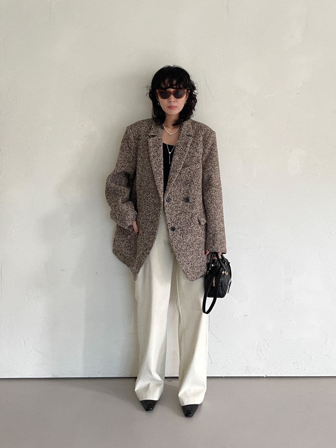 Wool Herringbone Blazer Coat