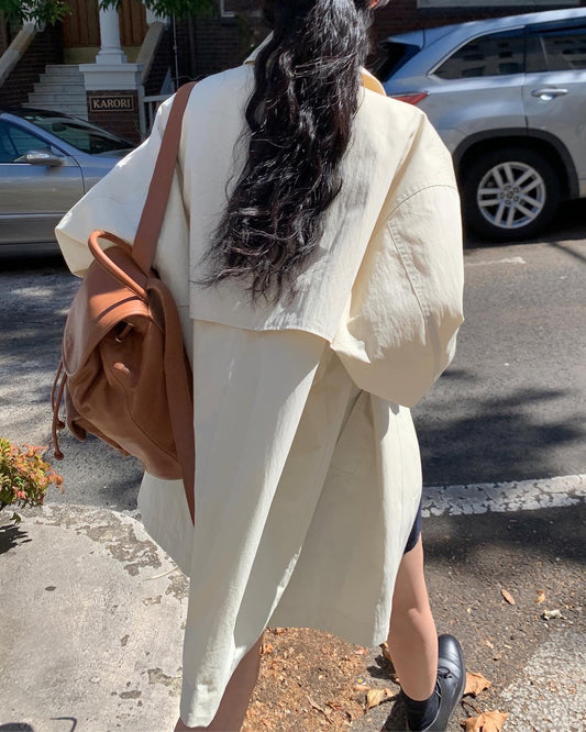Hooded Nylon Trench Coat