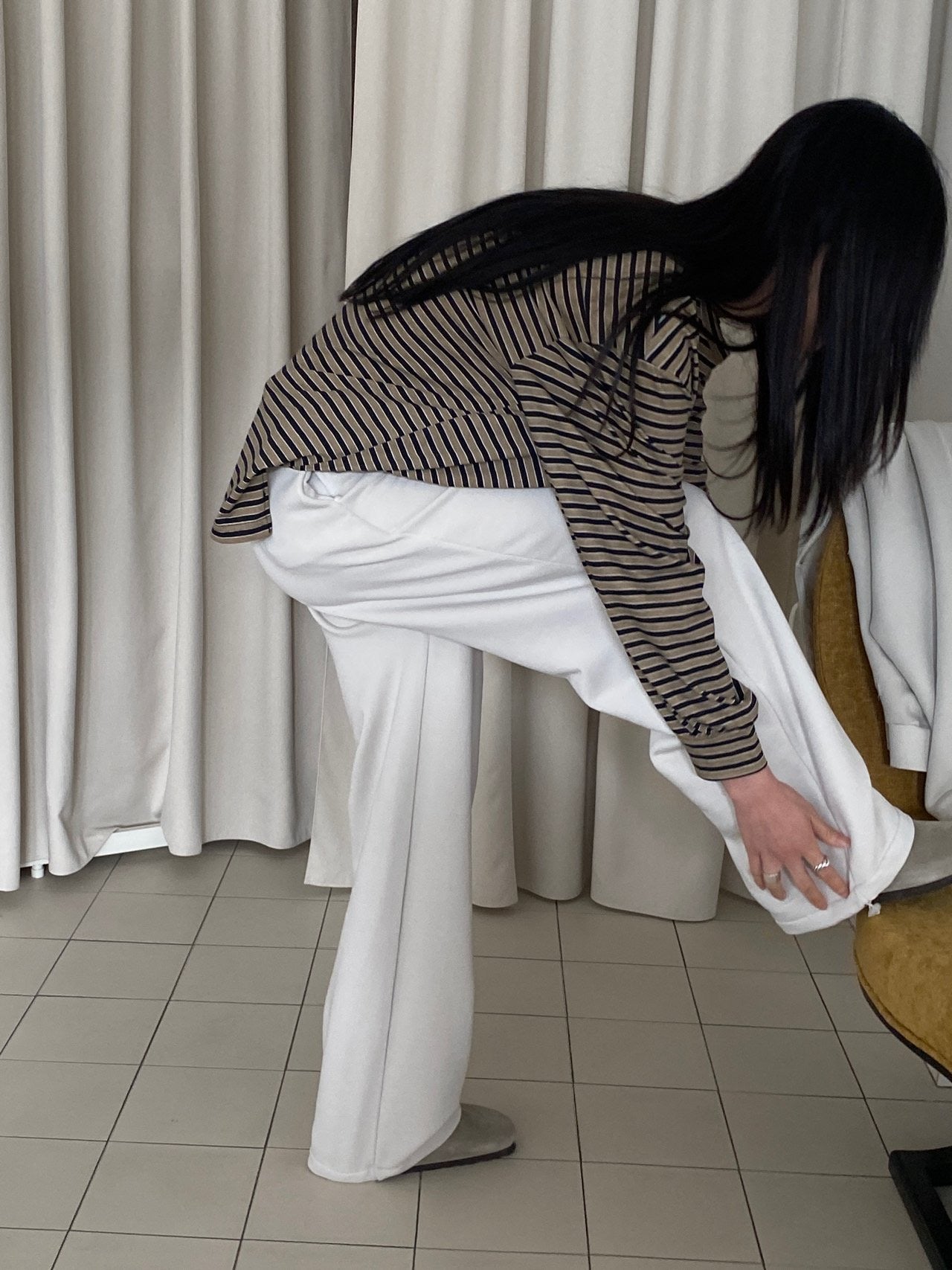 <Essential> Cotton Stripe Boyfriend T