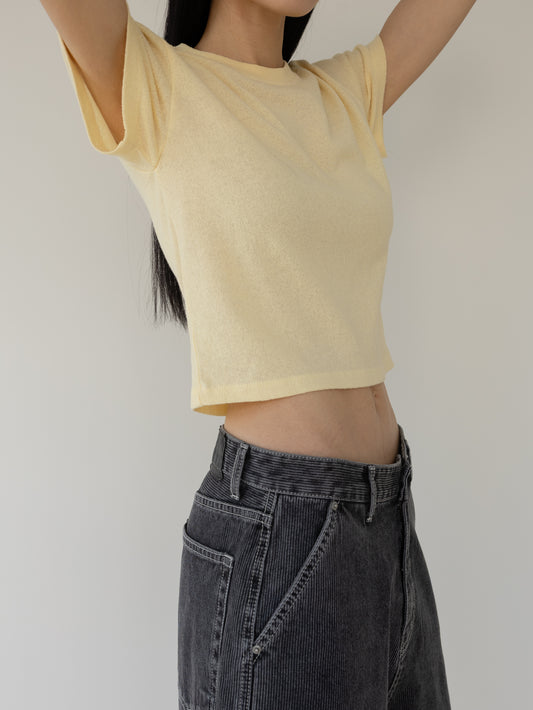 <Essential> Boucle Cropped T-shirt