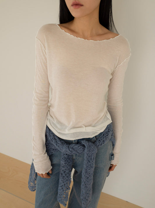 <Essential> Wave Edge Long Sleeve T - Best seller