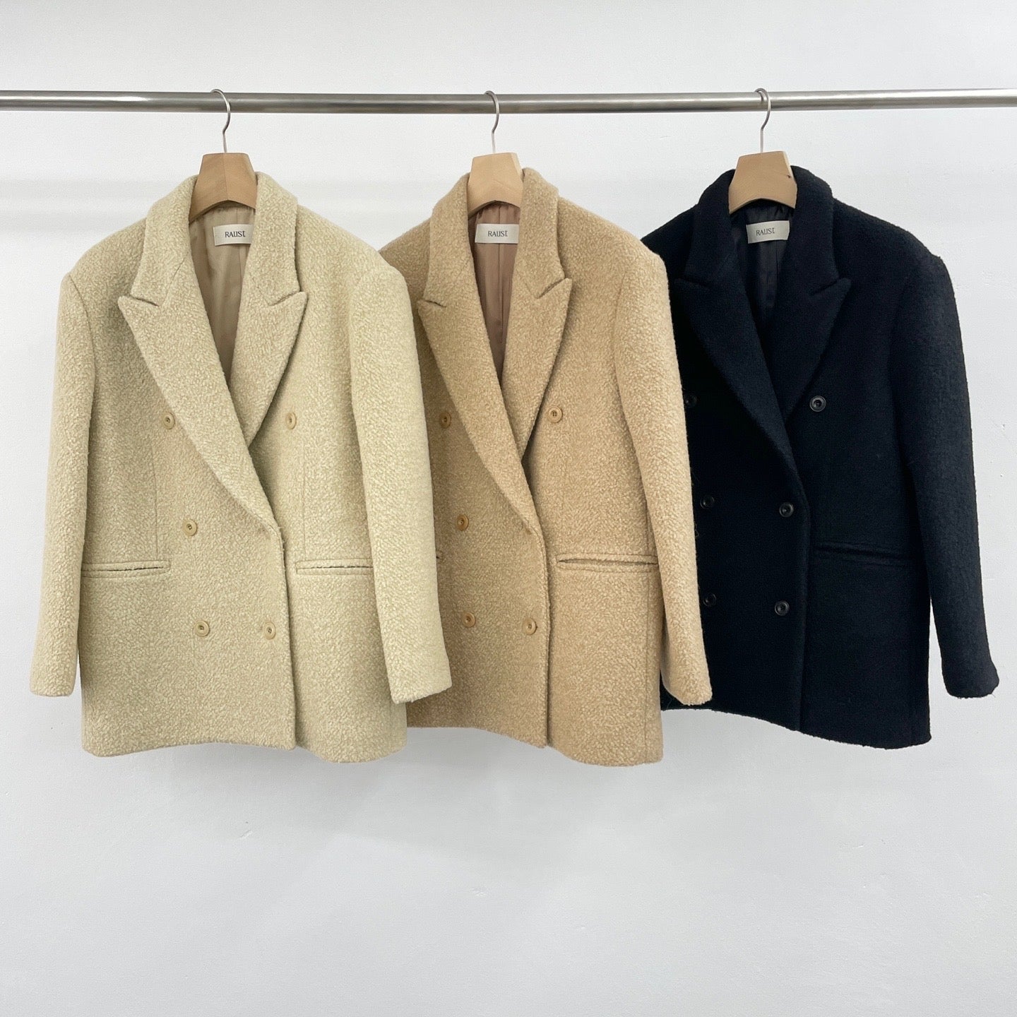Alpaca Wool Boucle Blazer Coat