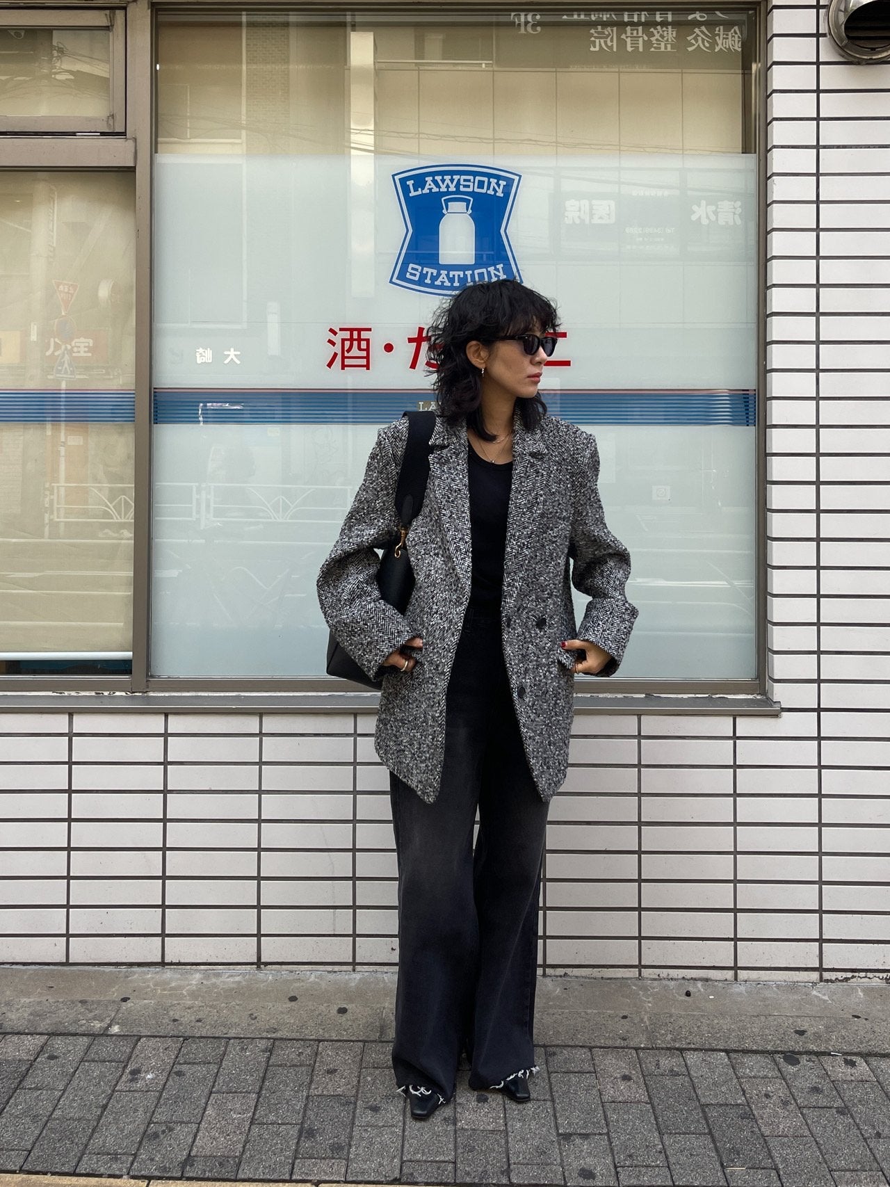 Wool Herringbone Blazer Coat