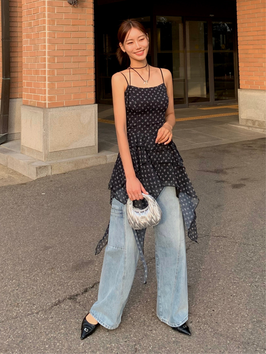 Asymmetrical Ruffle Mini Dress