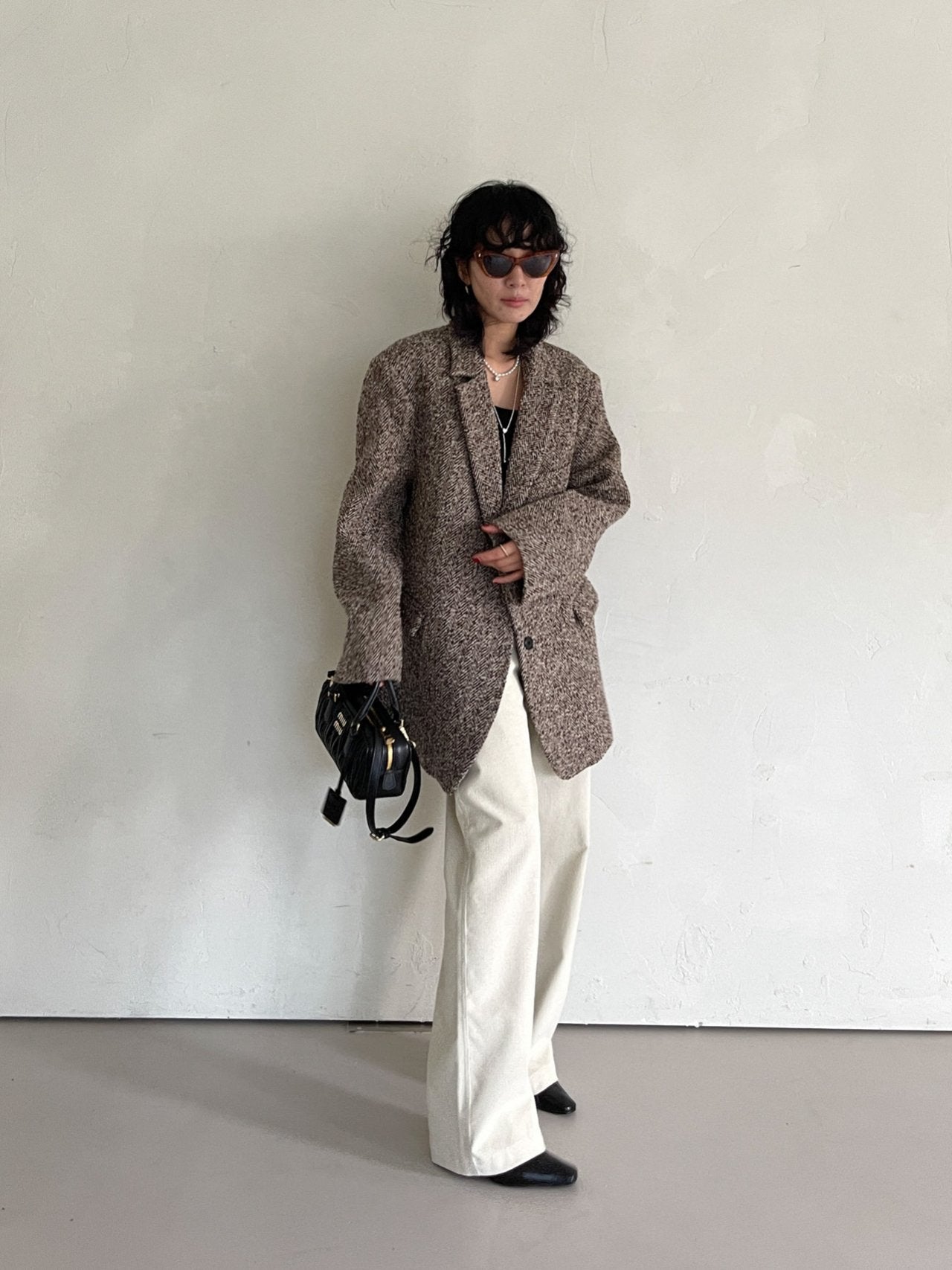 Wool Herringbone Blazer Coat