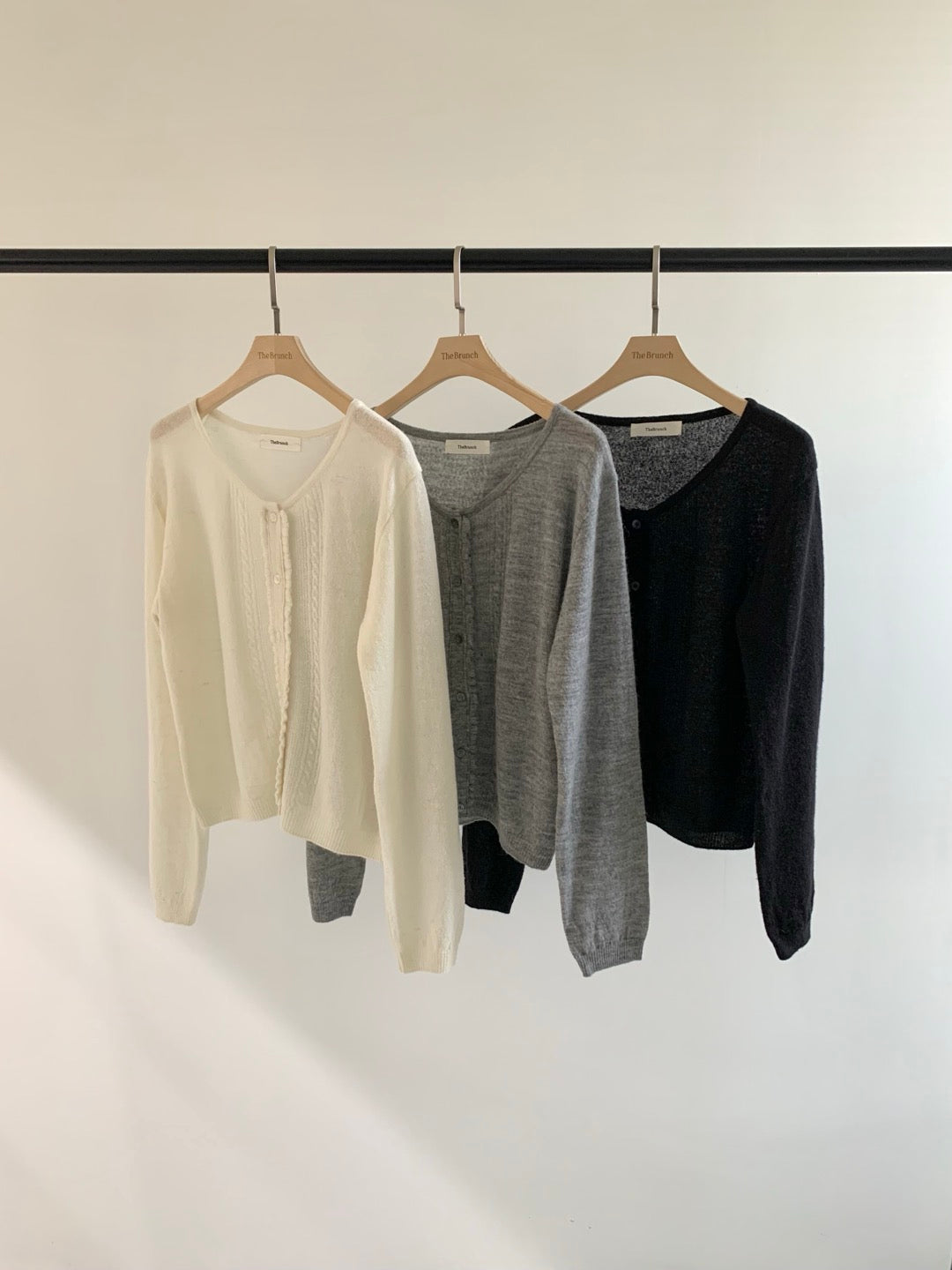 Sheer Baby Alpaca Frill Cardigan