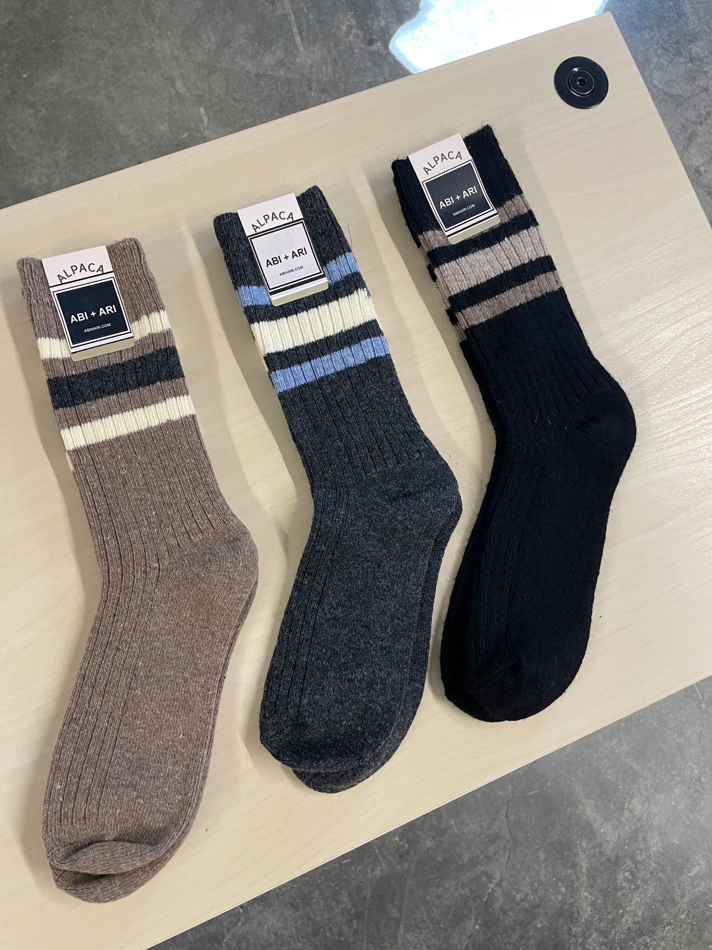 Alpaca Blend Stripe Socks