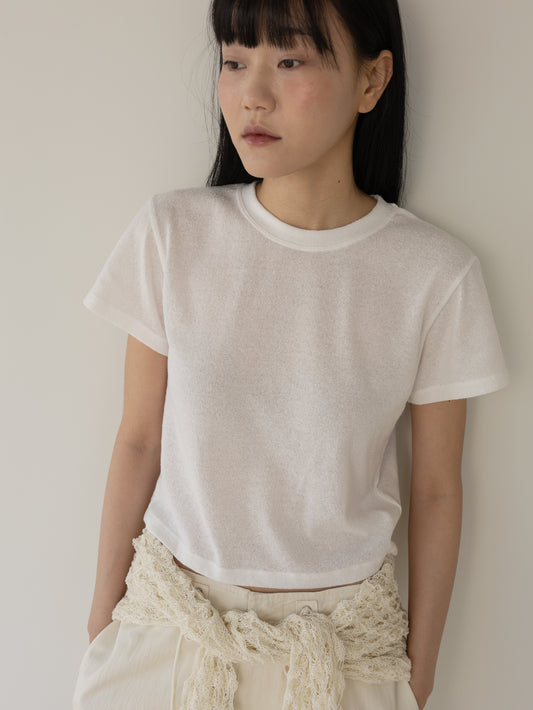 <Essential> Boucle Cropped T-shirt