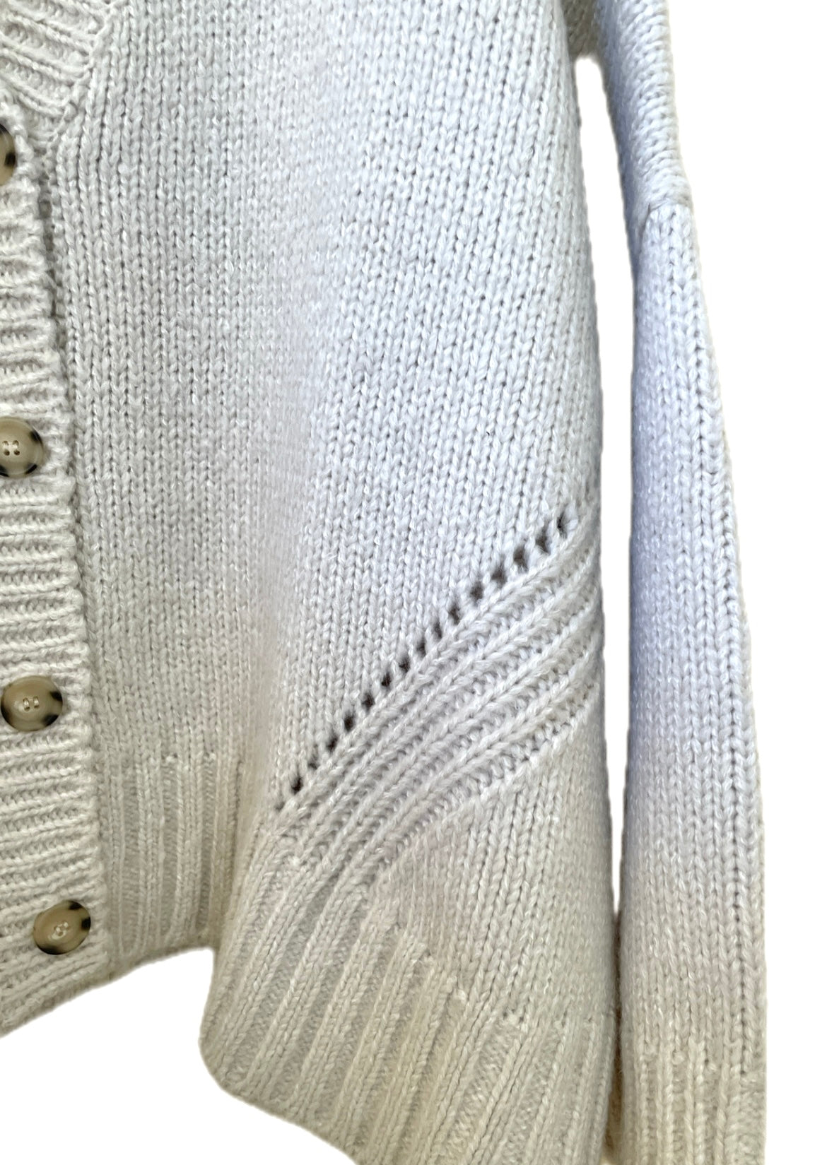 Wool Boxy Pointelle Cardigan