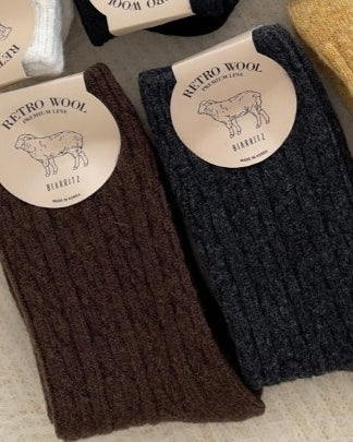 Retro Wool Cable Socks