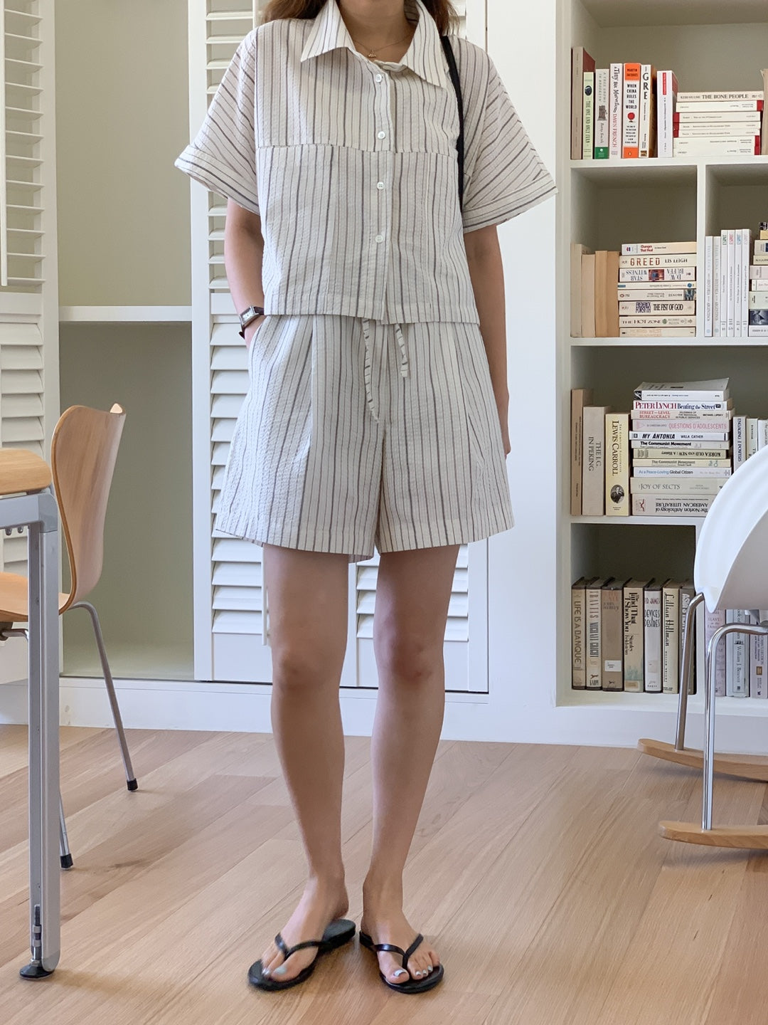 Seersucker Crop Shirt