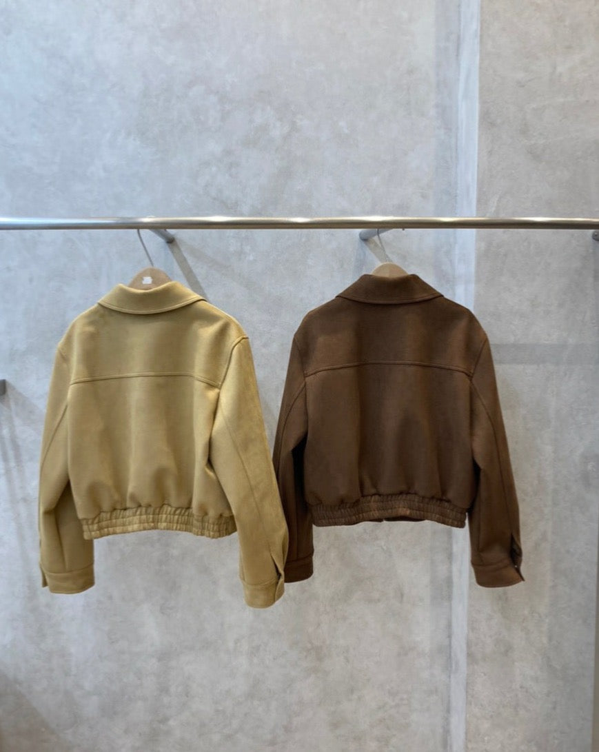 Faux Suede Blouson Jacket