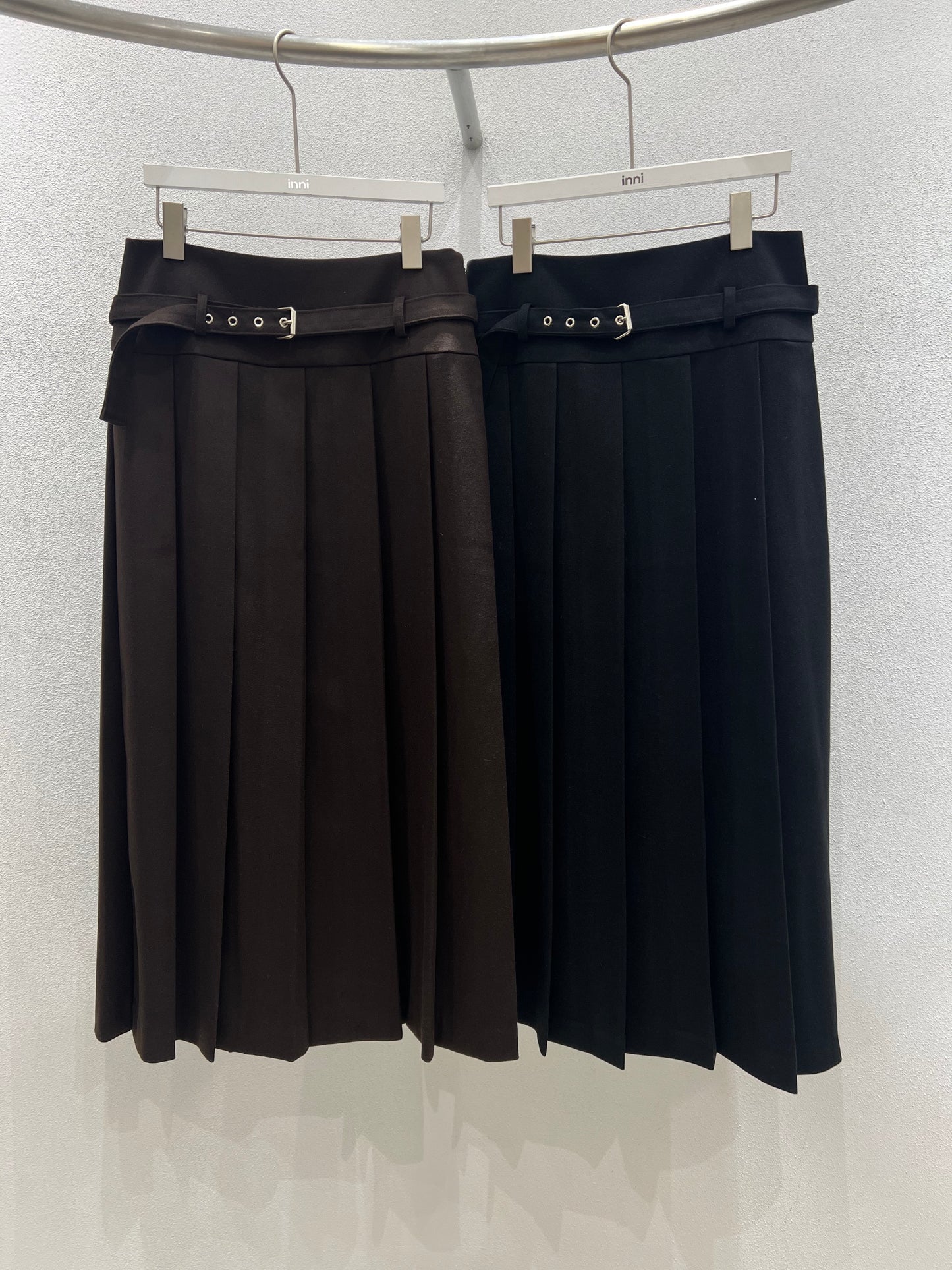 Pleated Wool Blend Maxi Skirt - only S In stock