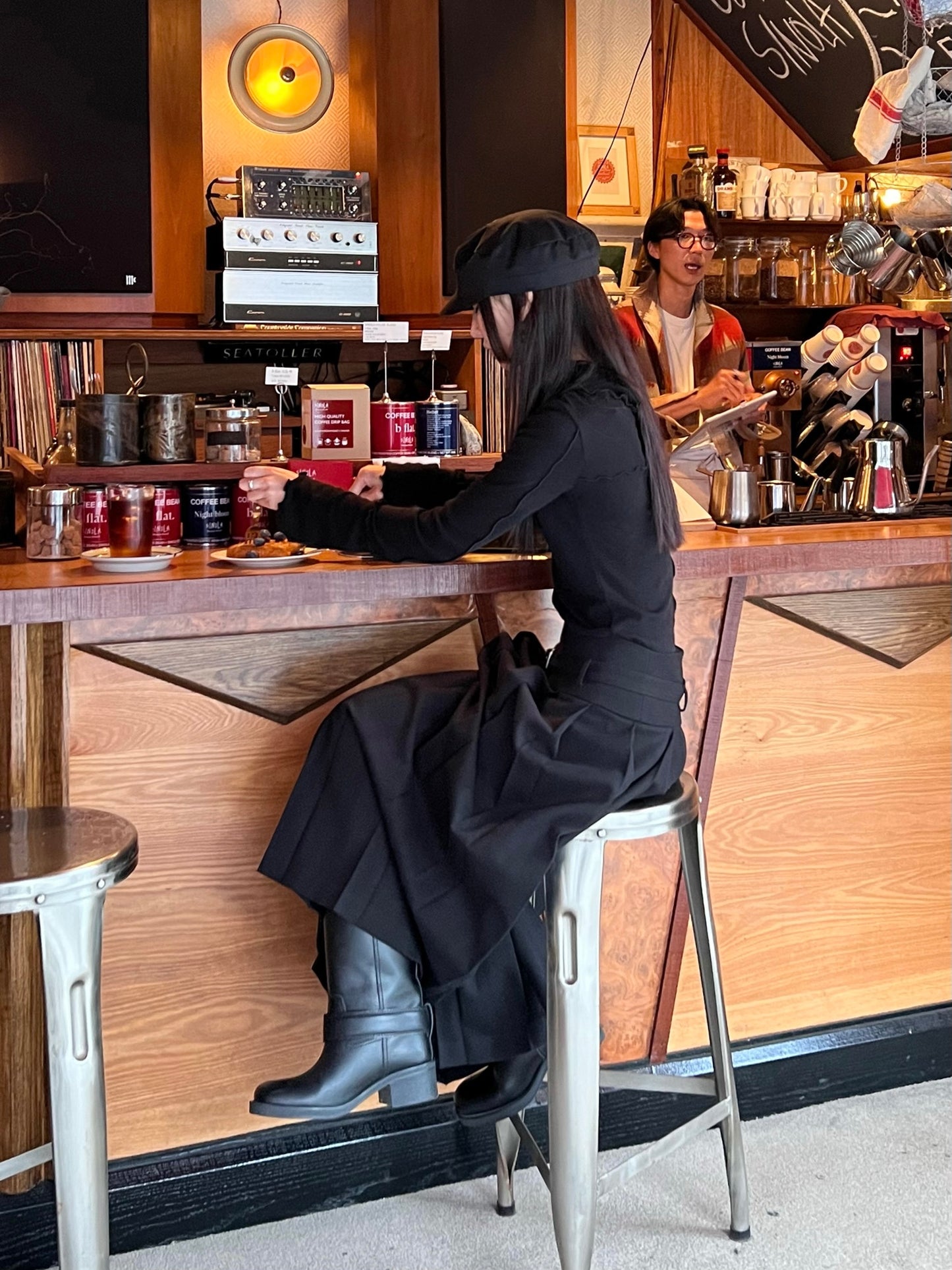 Pleated Wool Blend Maxi Skirt - only S In stock