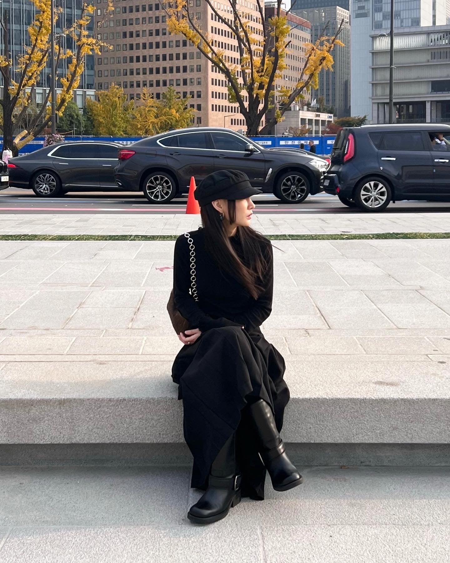 Pleated Wool Blend Maxi Skirt - only S In stock