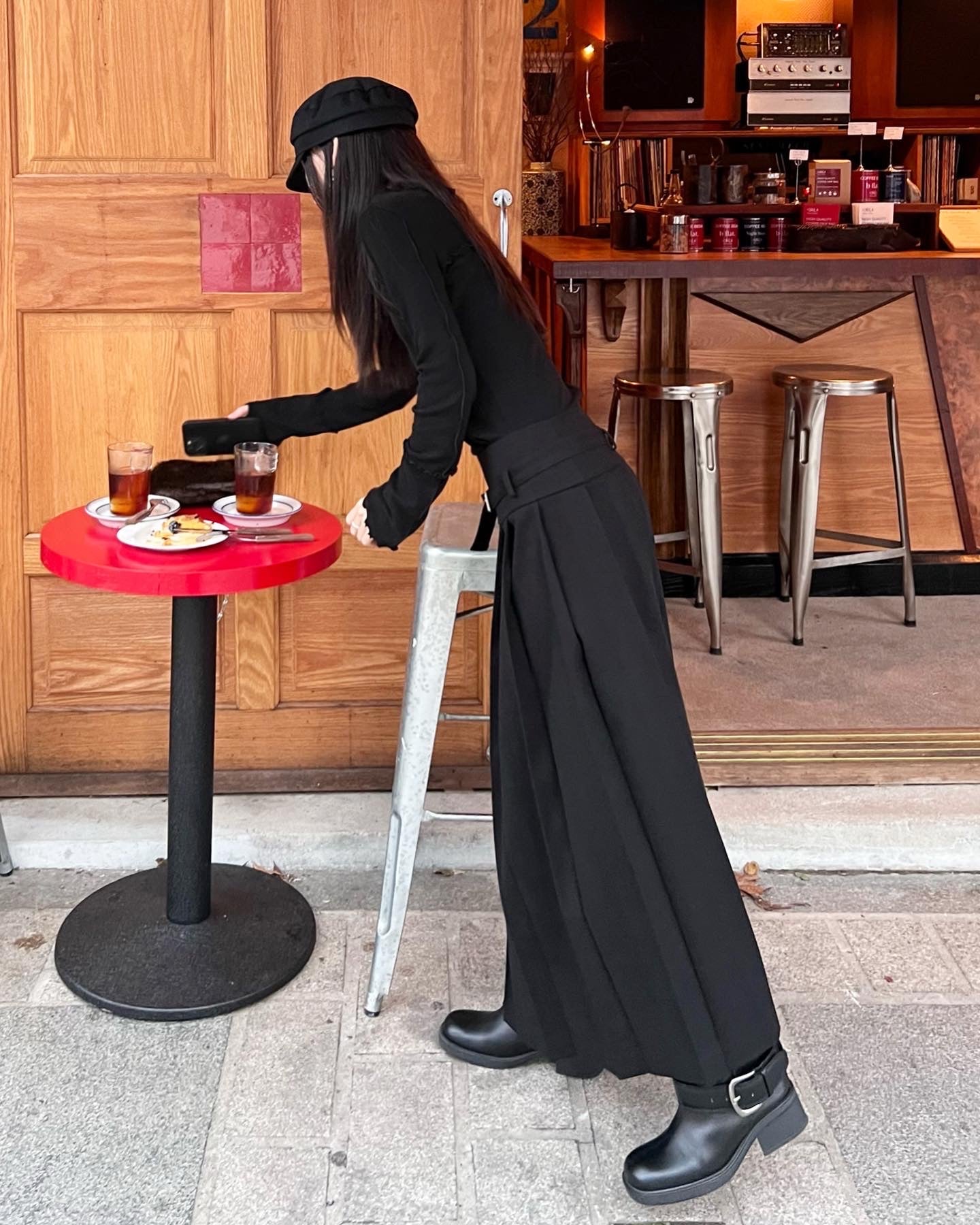 Pleated Wool Blend Maxi Skirt - only S In stock