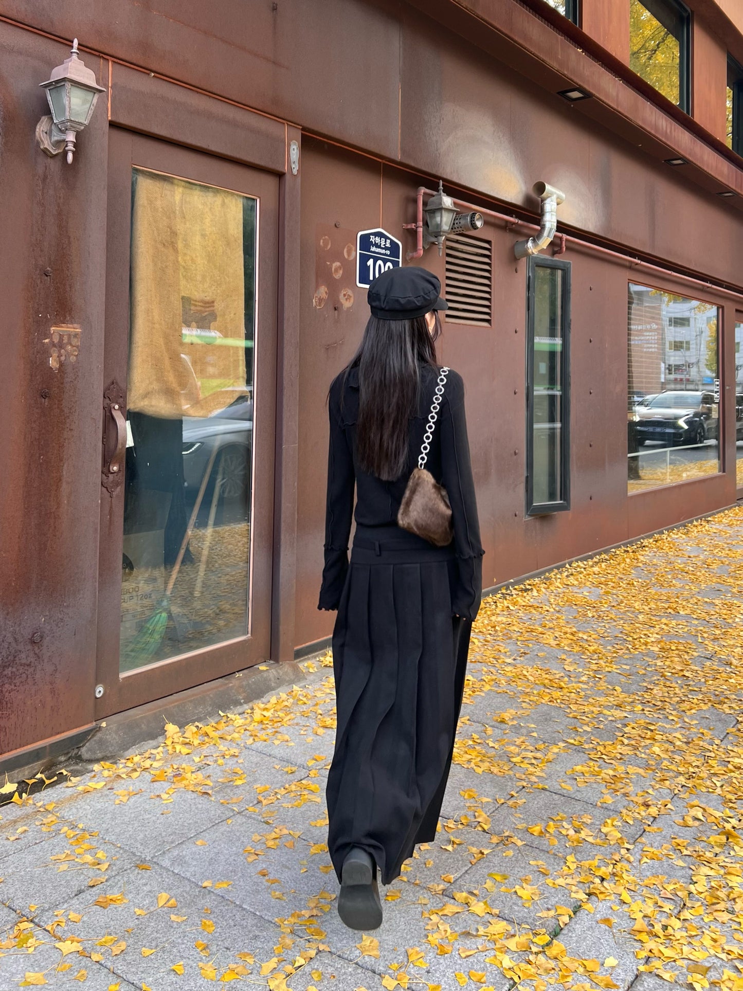 Pleated Wool Blend Maxi Skirt - only S In stock