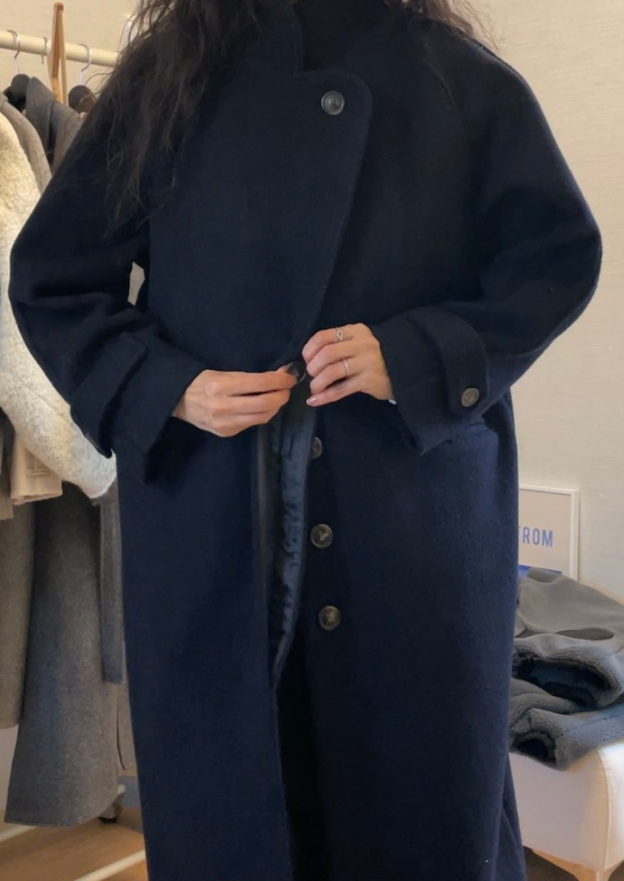 Bonded Wool Boucle French Coat