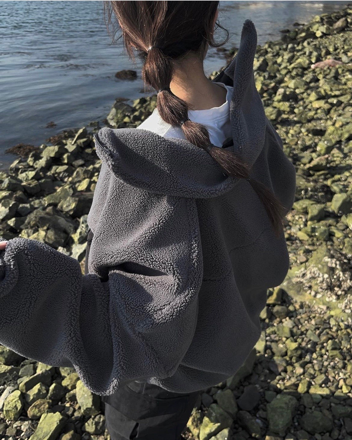 Snow Nylon Patched Fleece Jacket