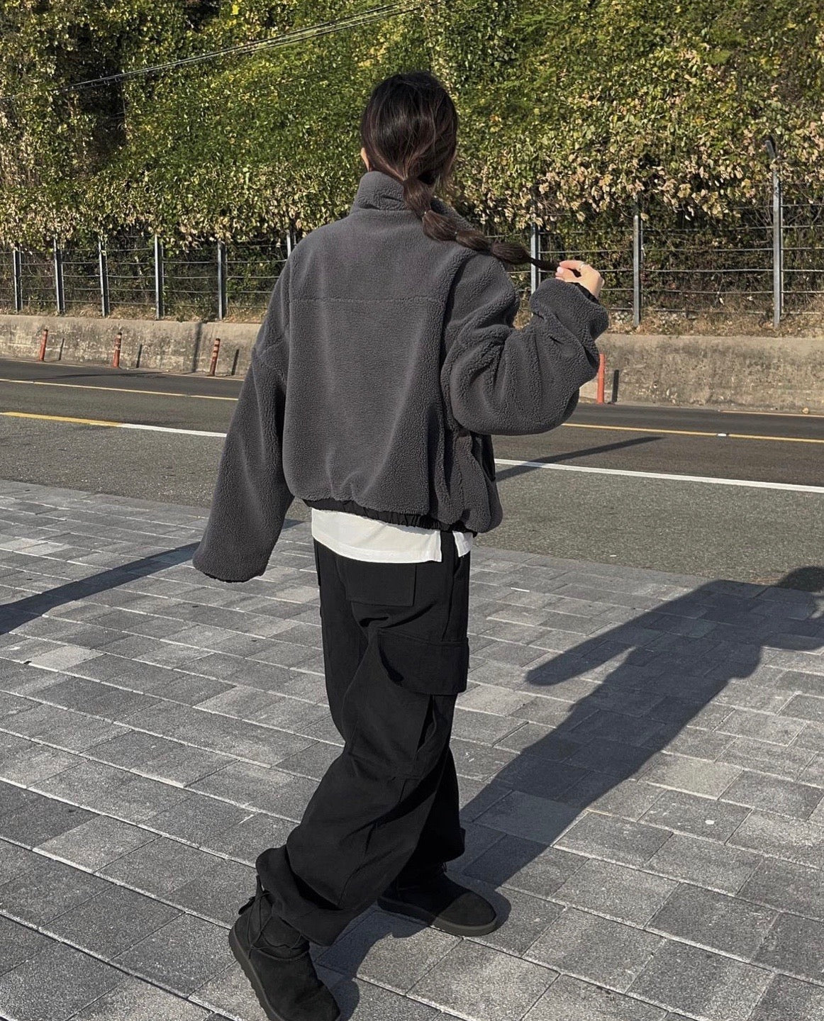 Snow Nylon Patched Fleece Jacket