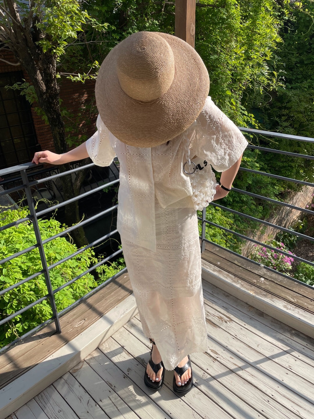 Embroidered Sheer Organza Skirt