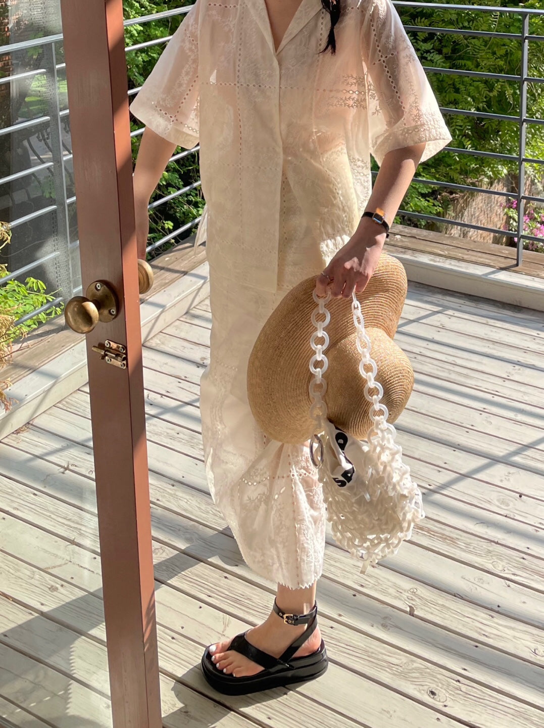 Embroidered Sheer Organza Skirt