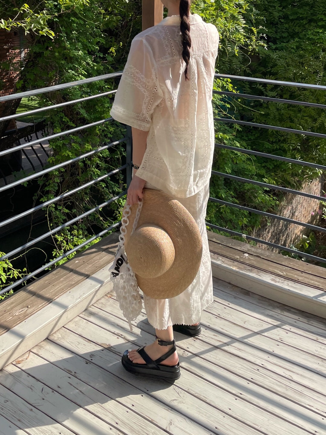 Embroidered Sheer Organza Skirt