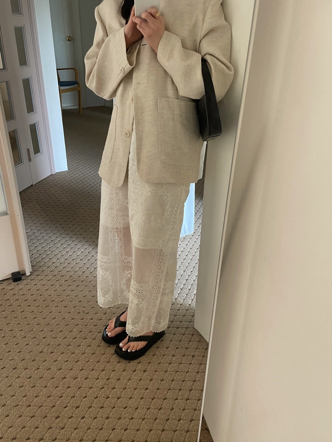 Embroidered Sheer Organza Skirt