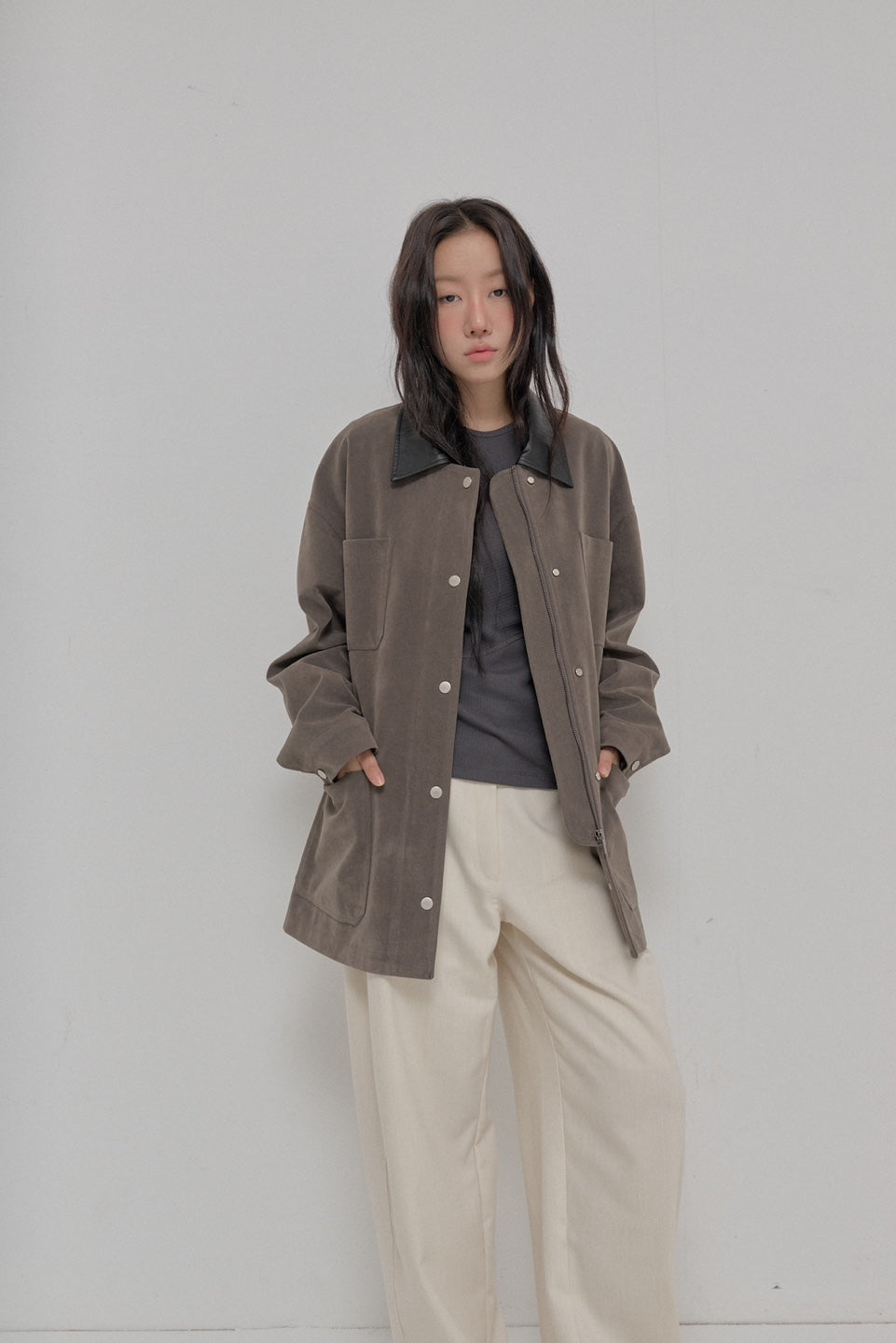 <Pre-Order> Faux Suede Barn Jacket
