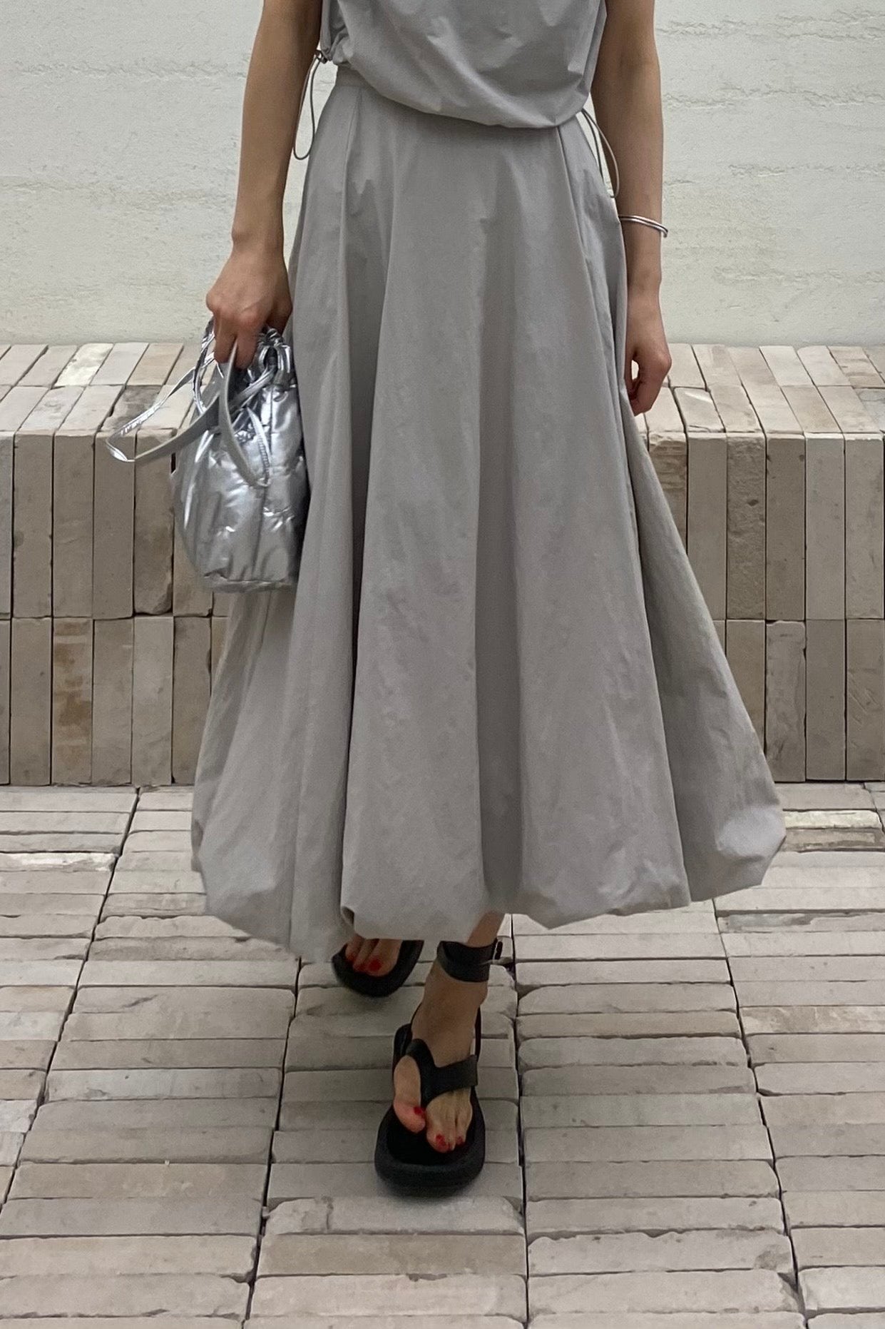 Crush Nylon Bubble Skirt