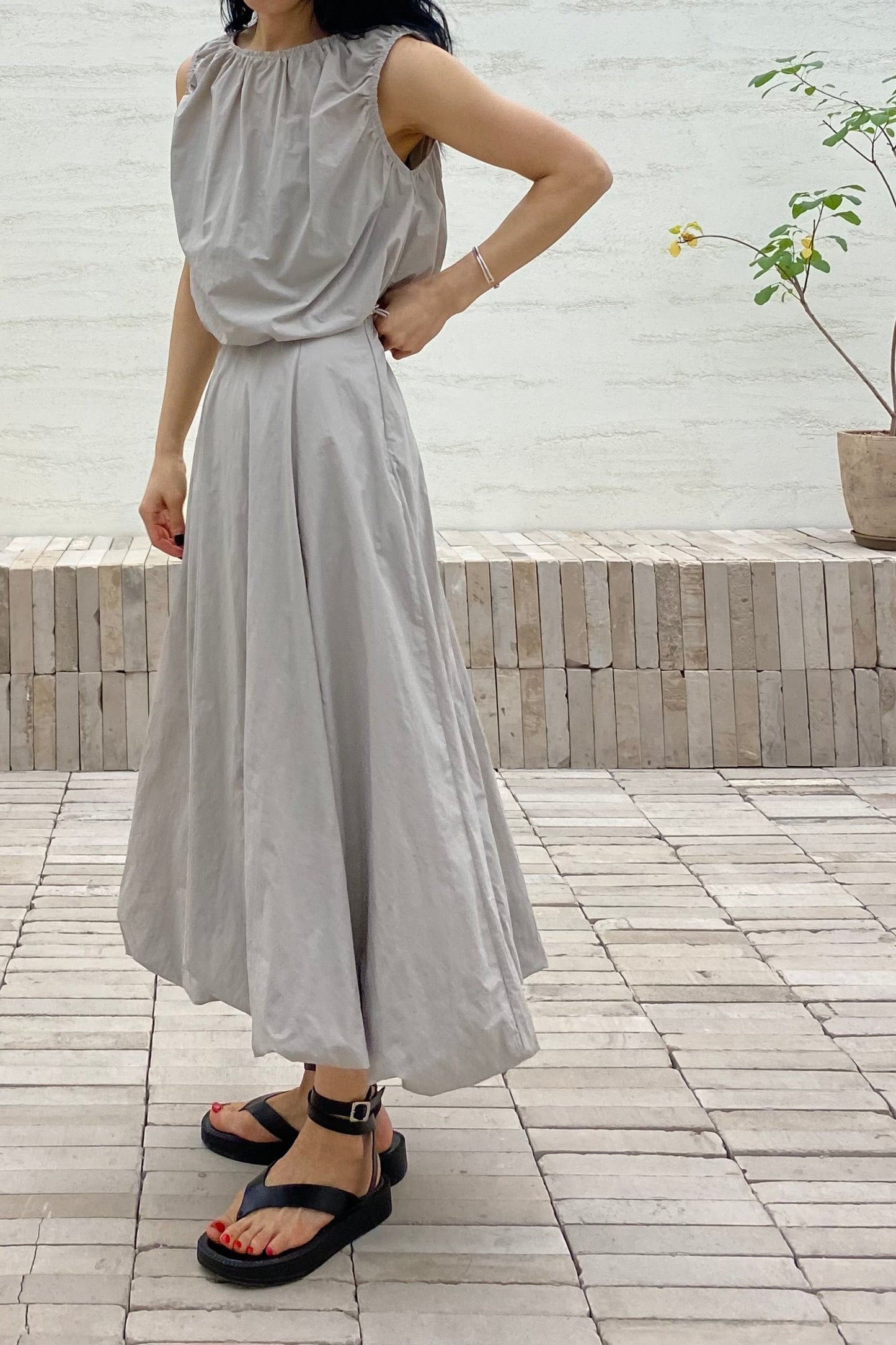 Crush Nylon Bubble Skirt