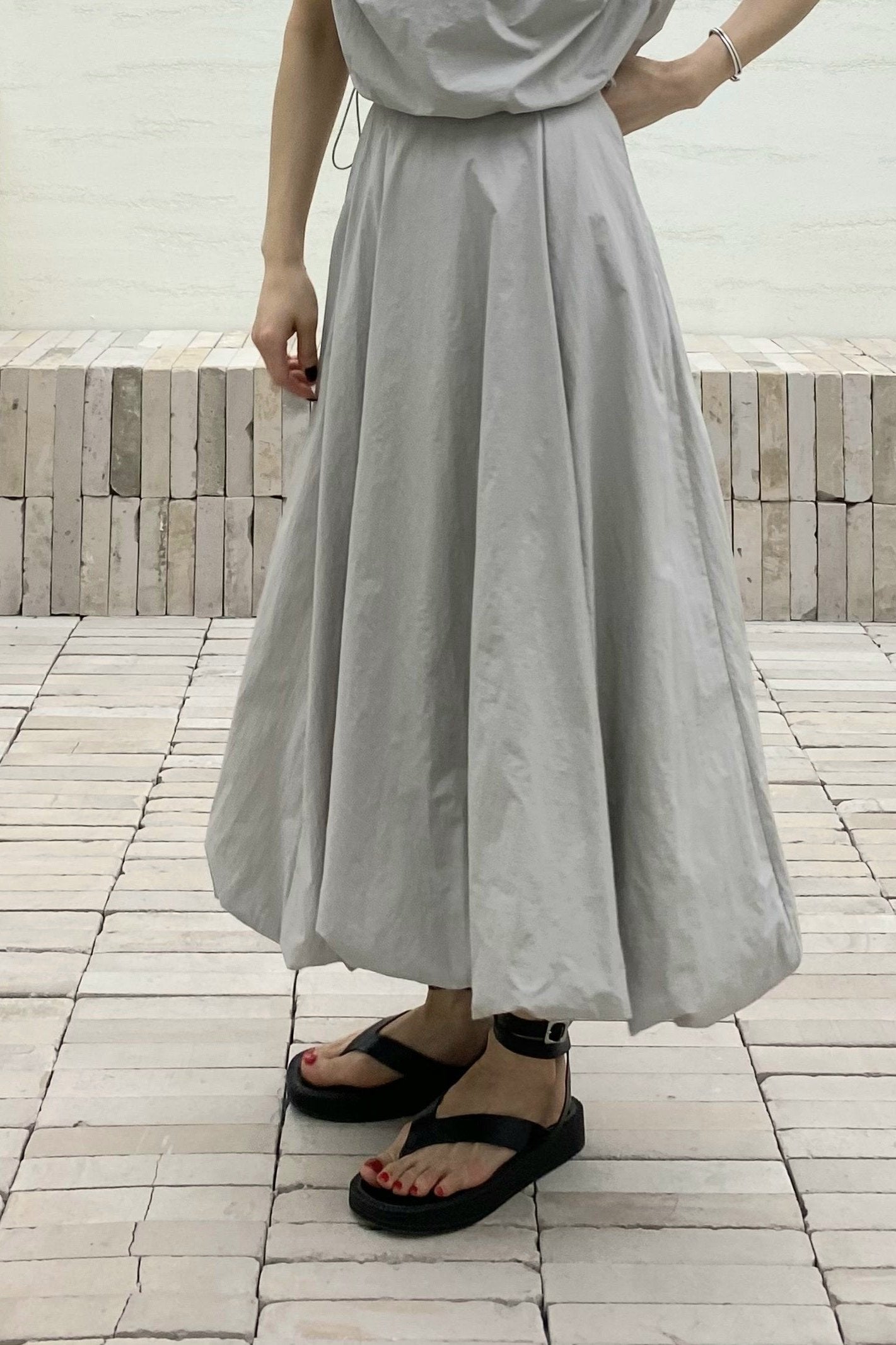 Crush Nylon Bubble Skirt