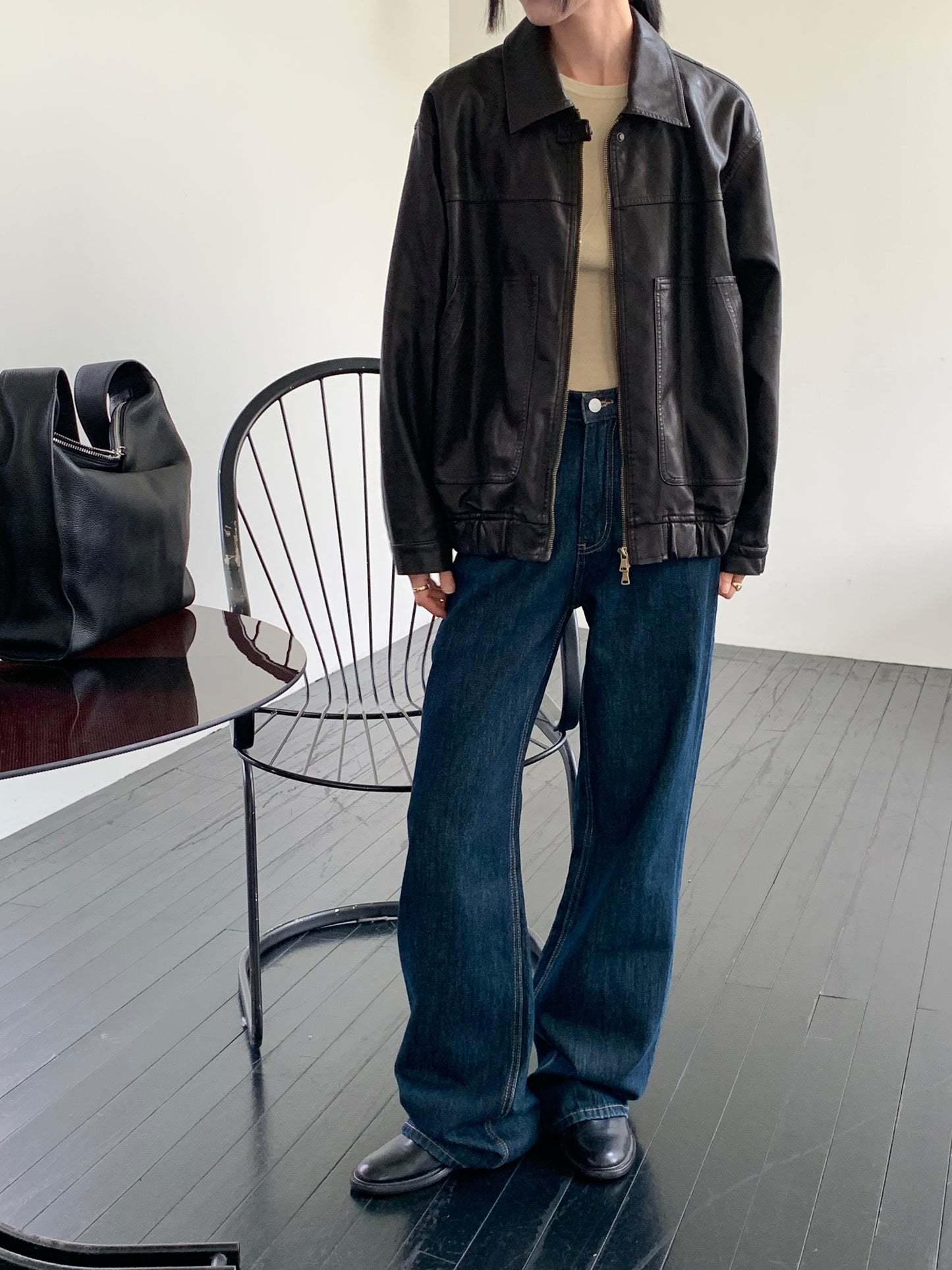 <Pre-Order> Vegan Leather Blouson Jacket