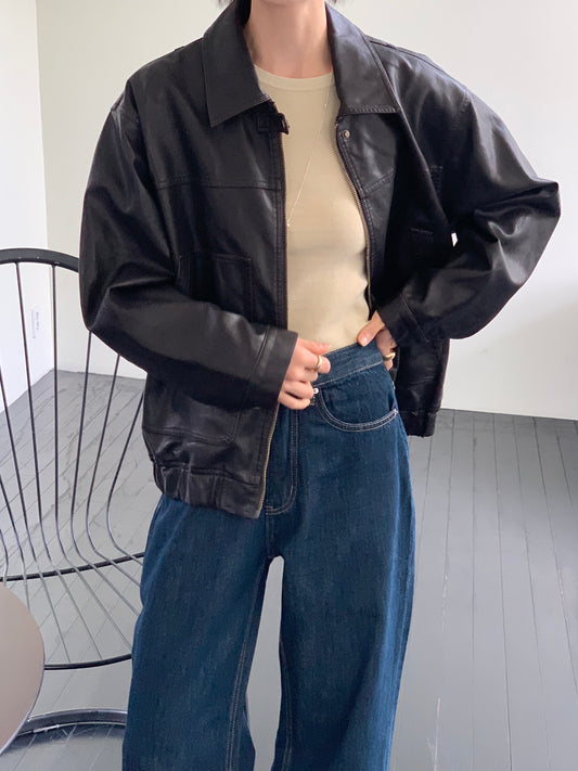 <Pre-Order> Vegan Leather Blouson Jacket