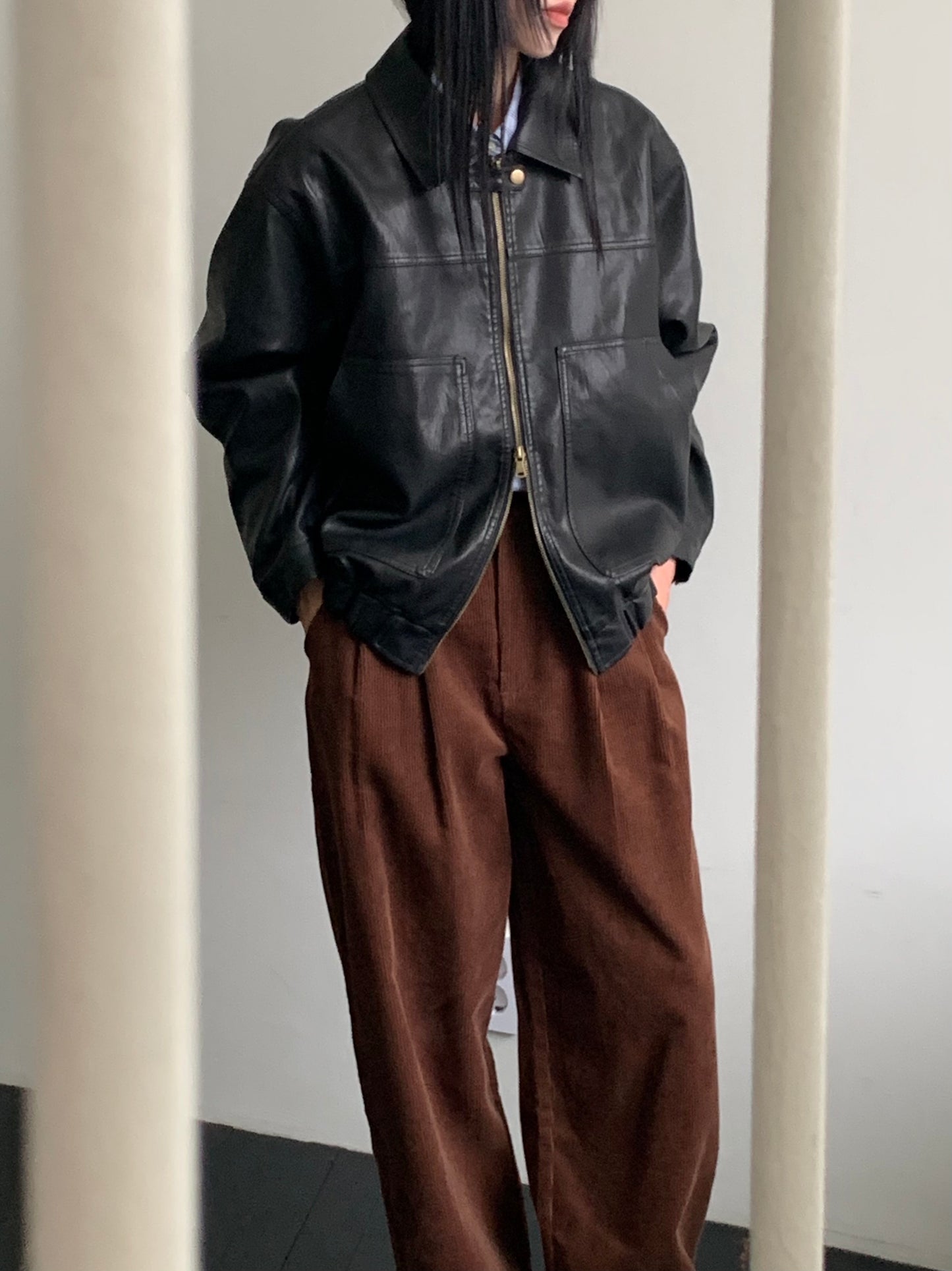 <Pre-Order> Vegan Leather Blouson Jacket