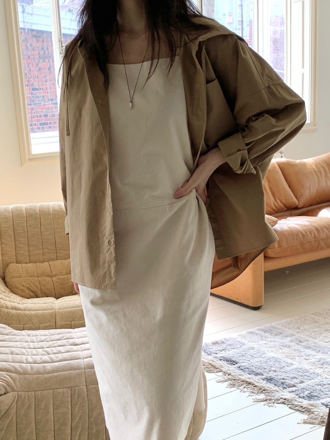 Cotton Hooded Shirt Jacket